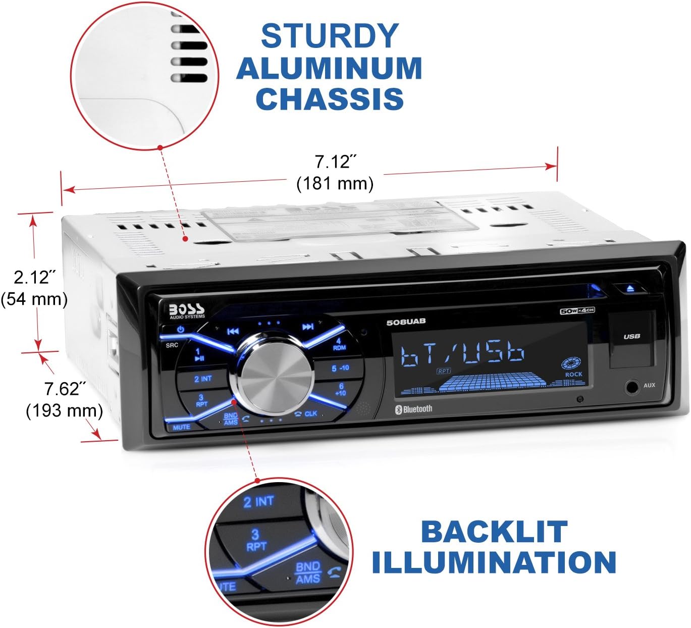 Exclusive Discount 90 Price BOSS Audio Systems 508UAB Multimedia Car