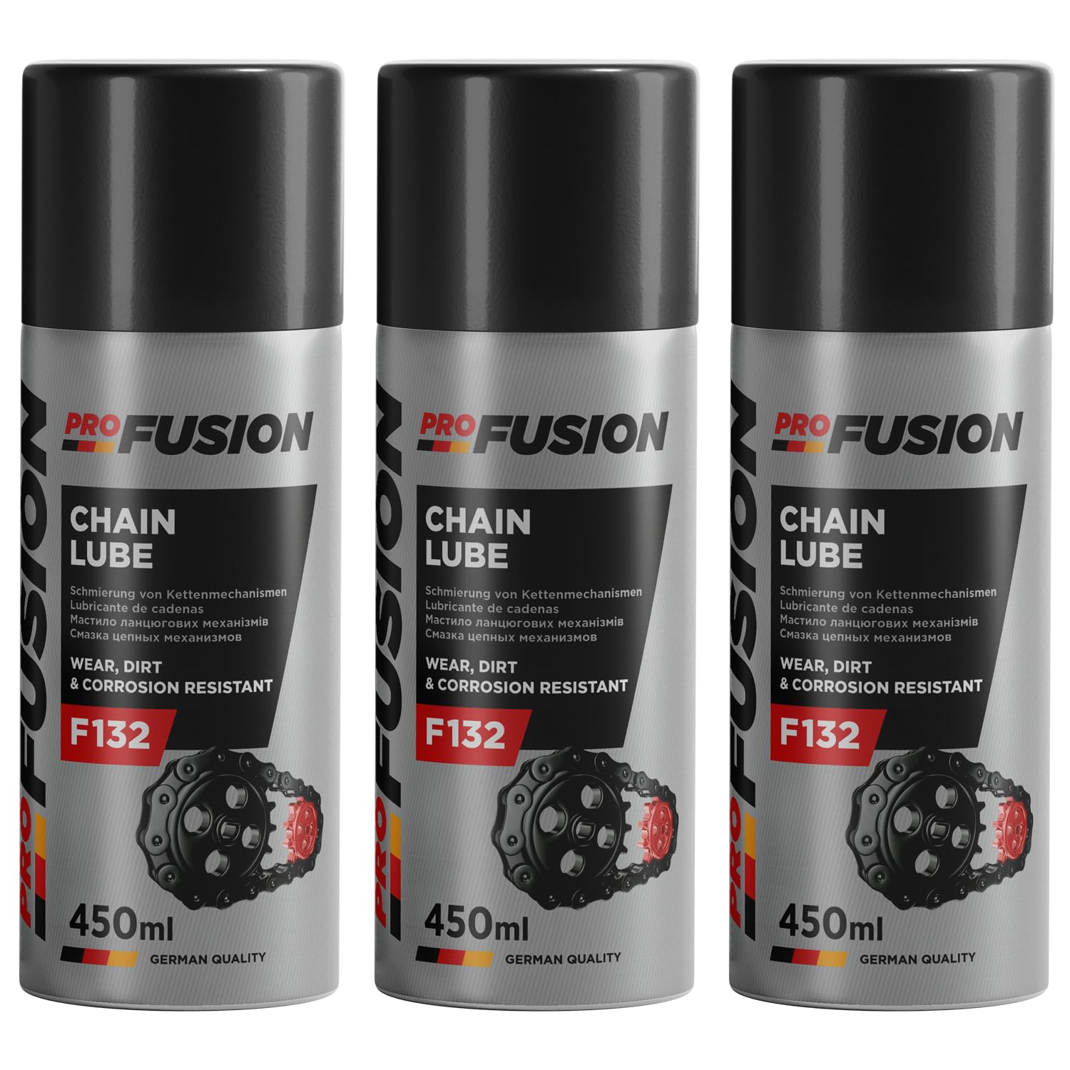 ProFusion Spray Lubricante de Cadenas Automóviles, Ejes, Motocicletas y Bicicletas- Totalmente Sintético - F132 Chain Lube 450 ml (3)