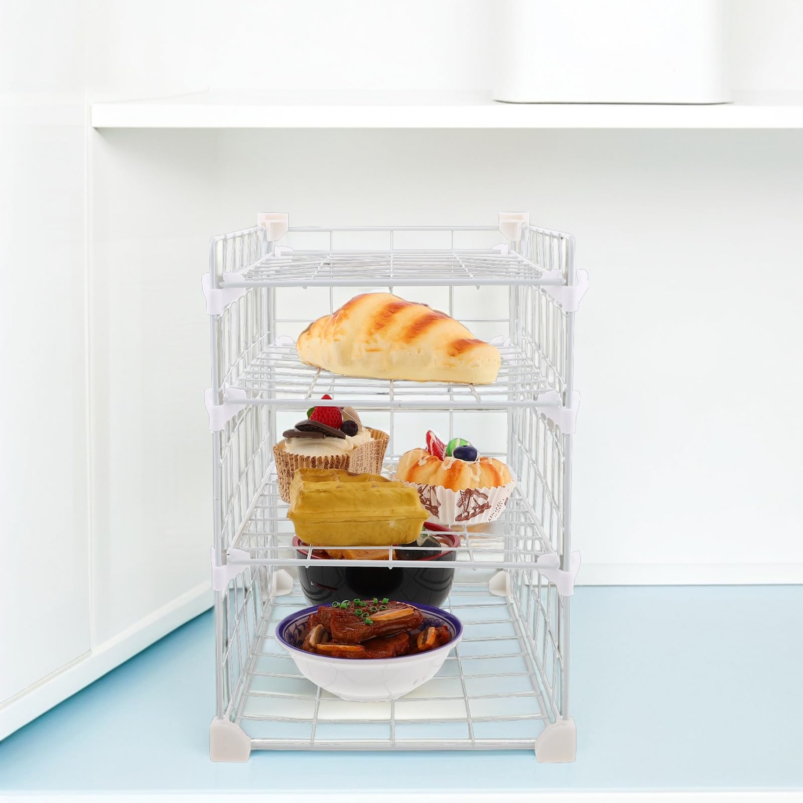 Estante de Almacenamiento de Hierro Blanco para Refrigerador Rejilla