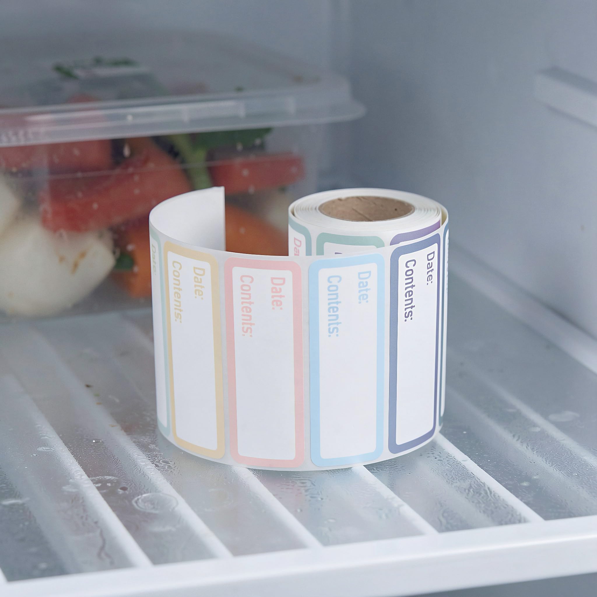 10 rotoli di etichette adesive rimovibili per alimenti da | Adesivi rettangolari per la data, scrivibili, impermeabili e resistenti all'olio, per barattoli, contenitori e dispensa.