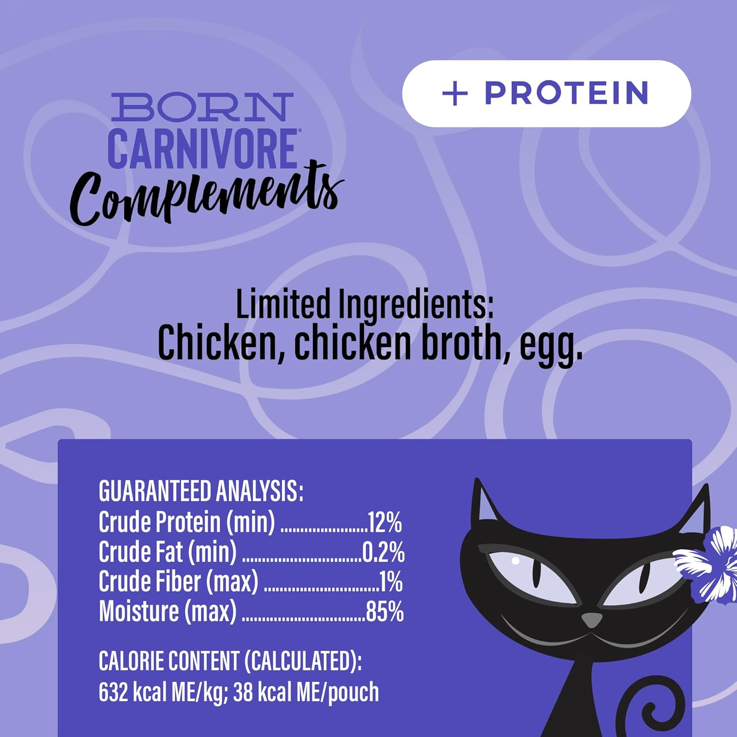 Tiki Cat Born Carnivore Complements Wet Cat Food Topper, Chicken & Egg 2.1 oz. Pouch (12 Count)