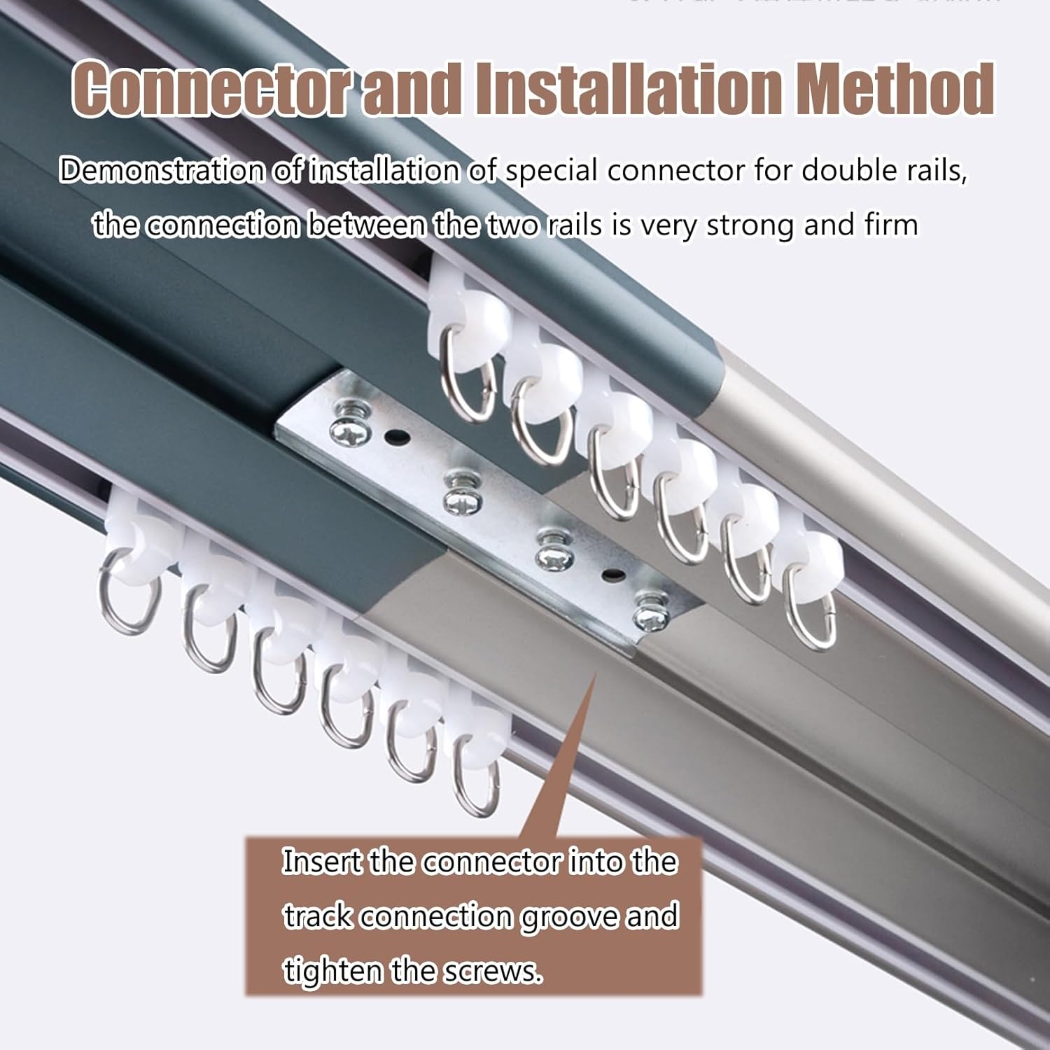 Double Curtain Track Ceiling Mounted, Heavy Duty Aluminum Curtain Slider railssliding curtains track, Hospital Room Divider Pelmet rail track System ceiling mount for Bedroom Living Room Window Hotel(