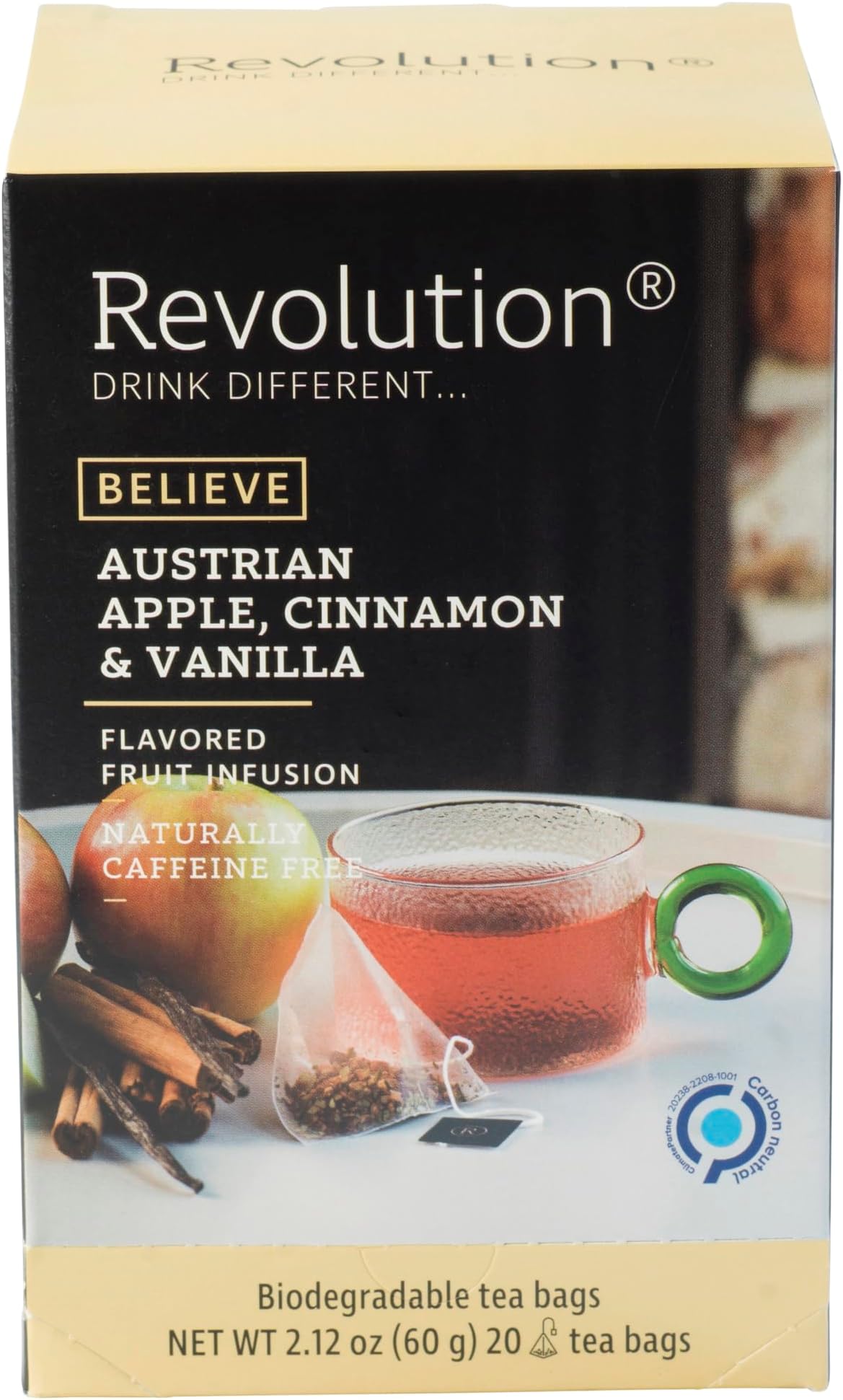 TEA® Austrian Apple, Cinnamon & Vanilla Fruit Tea [THE ORIGINAL] – Premium Full Leaf Tea – Biodegradable Infuser Tea Bags – Flavored Fruit Tea – Naturally Caffeine Free – 20 Bags