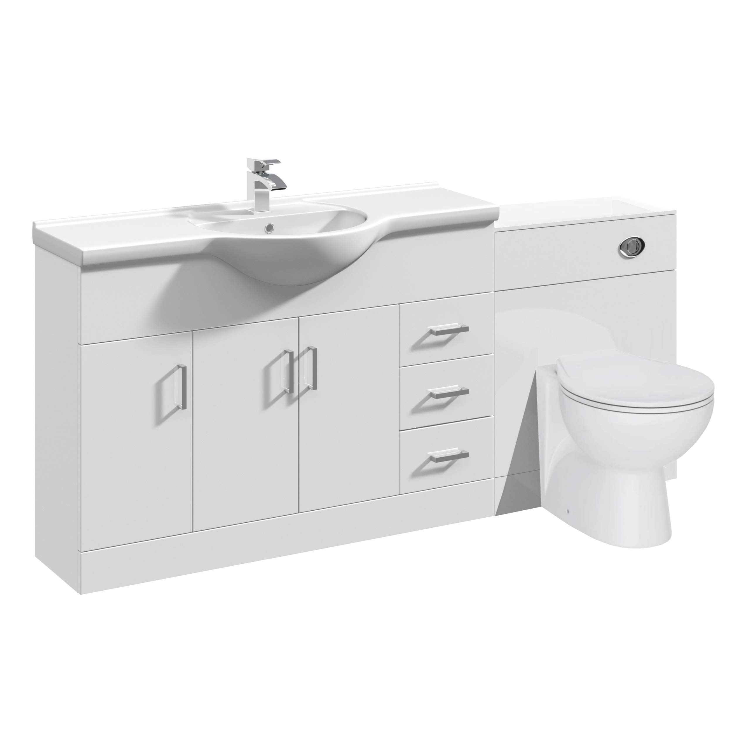 Buy VeeBath Linx White Bathroom Furniture Combination Set with Vanity