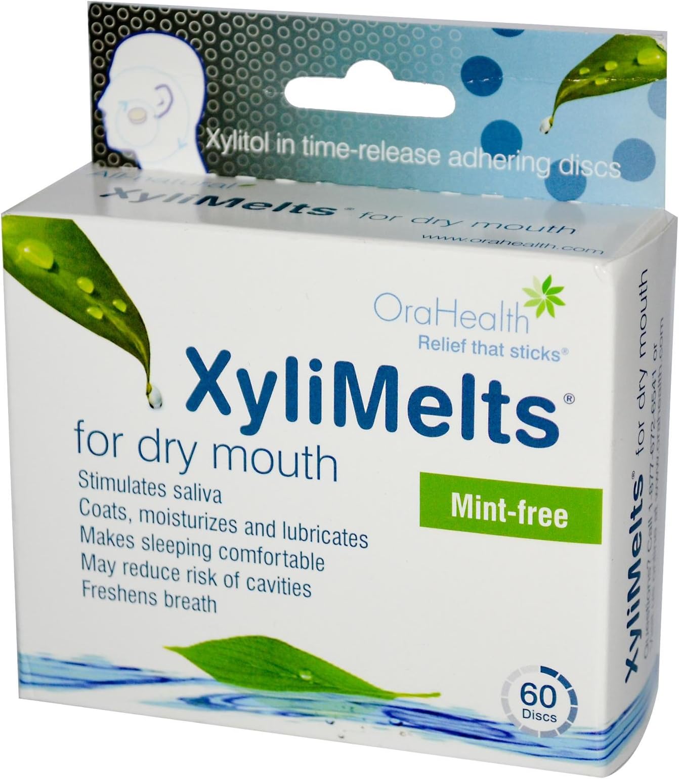 OraHealth, XyliMelts, Xylitol in Time-Release Adhering Discs, 60 Discs