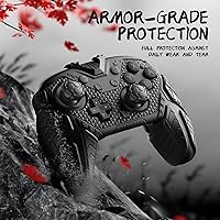 Vista 5 de PlayVital Funda de silicona para Nintendo Switch 2 Pro Controller - Samurai Armor Edition Funda de silicona para controlador Switch 2 Pro con tapas