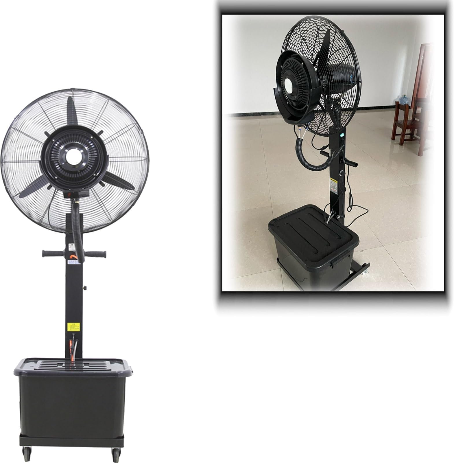22in/26in/30in Commercial Misting Fan, Industrial Floor Fan With 42L Capacity Tank, Water Mist Cooling Outdoor Spray Fan For Greenhouse, Factory Workshop, Camping, Easy To Install ( Size : 550mm/22in