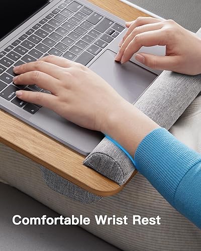 Vista 13 de HUANUO - Escritorio portátil. Se adapta a laptops de hasta 17 pulgadas, almohadilla de muñeca integrada, para laptop, MacBook, tablet; soporte