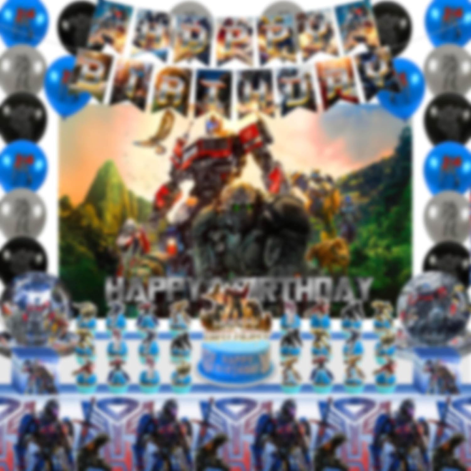 118PCS Cartoon Robot Birthday Party Decoration – Cartoon Robot Birthday Party Supplies, Includes Tableware and Decor wtih Banner, Balloon, Cake & Cupcake Topper, Plates, Napkins, Tablecloth, Backdrop 118PCS Cartoon Robot Birthday Party Decoration – Cartoon Robot Birthday Party Supplies, Includes Tableware and Decor wtih Banner, Balloon, Cake & Cupcake Topper, Plates, Napkins, Tablecloth, Backdrop