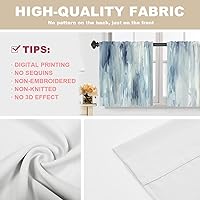 Vista 553 de Cenefas de cocina modernas con patrón de cobre marrón dorado para ventanas, cenefas opacas abstractas de marcas de arañazos y cortinas opacas