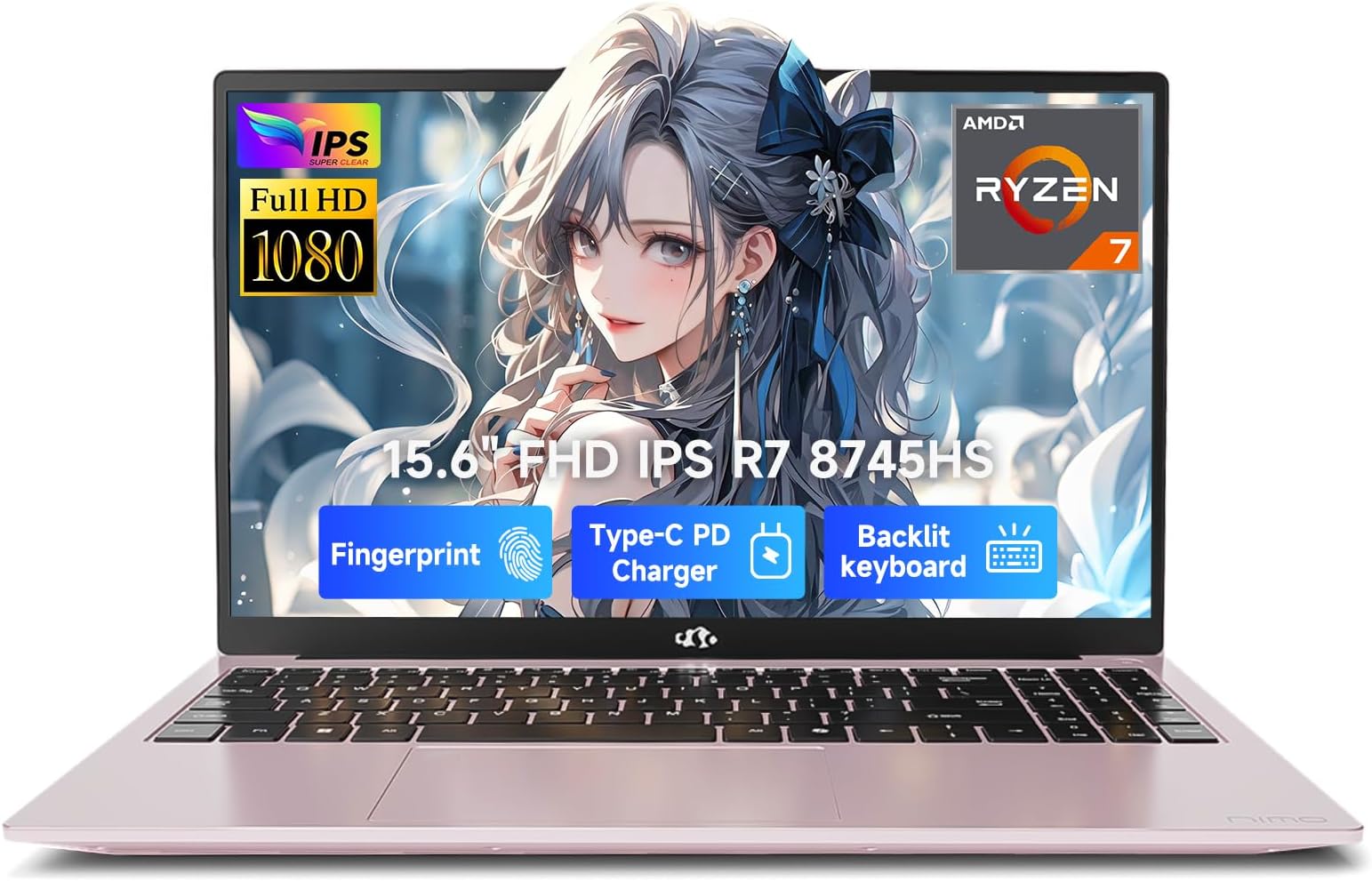 15.6 FHD AI Light Gaming Laptop, 8 Core AMD Ryzen 7 8745HS 32GB RAM 1TB SSD (Beat R9 7940HS up to 4.9GHz) Radeon 780M, Backlit-KB 100W Fast PD USB 4.0 STEM Creator & Multitasking, 2-Yr Warranty