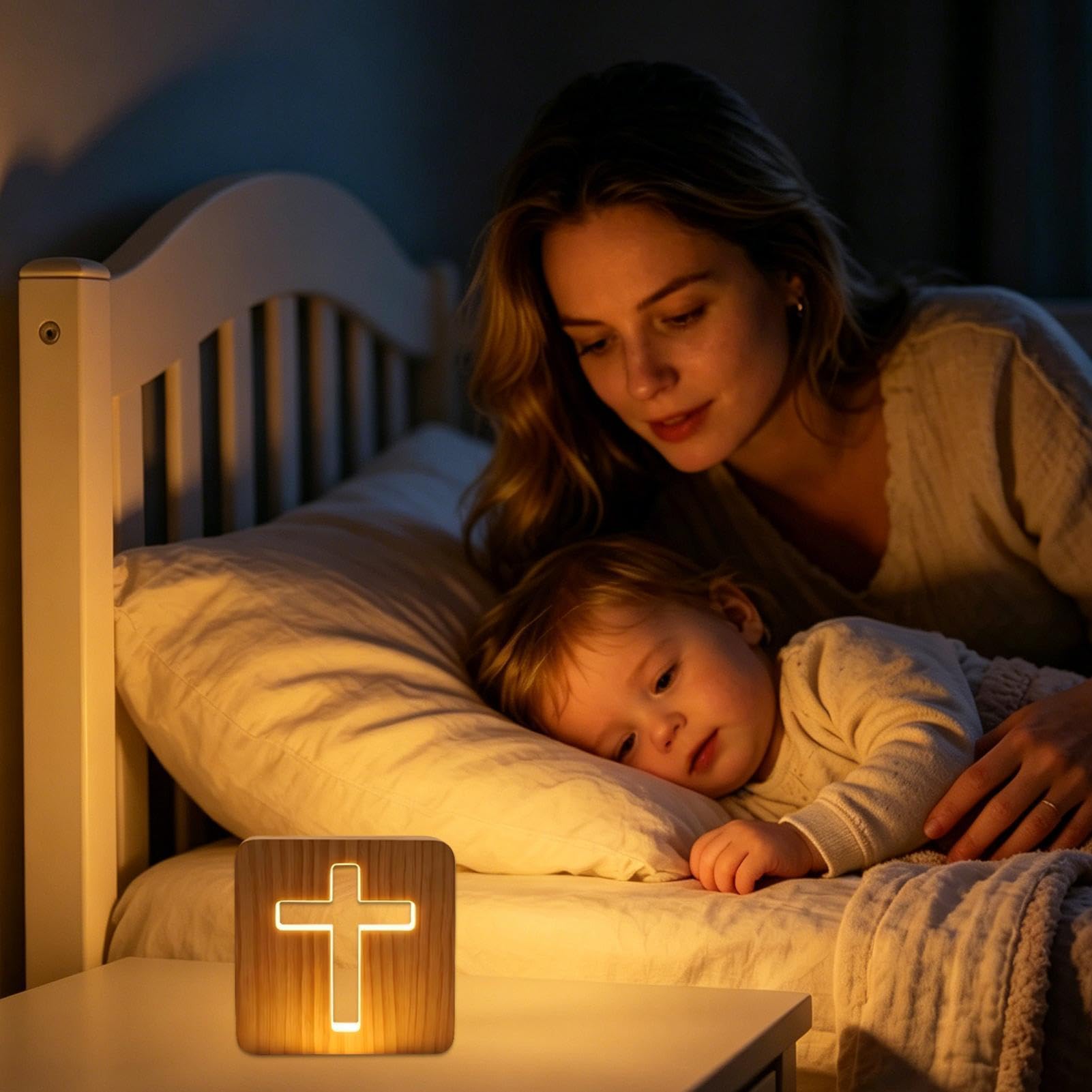 Lampki Nocne Dla Dzieci Urocza drewniana dekoracja LED USB z 3 poziomami