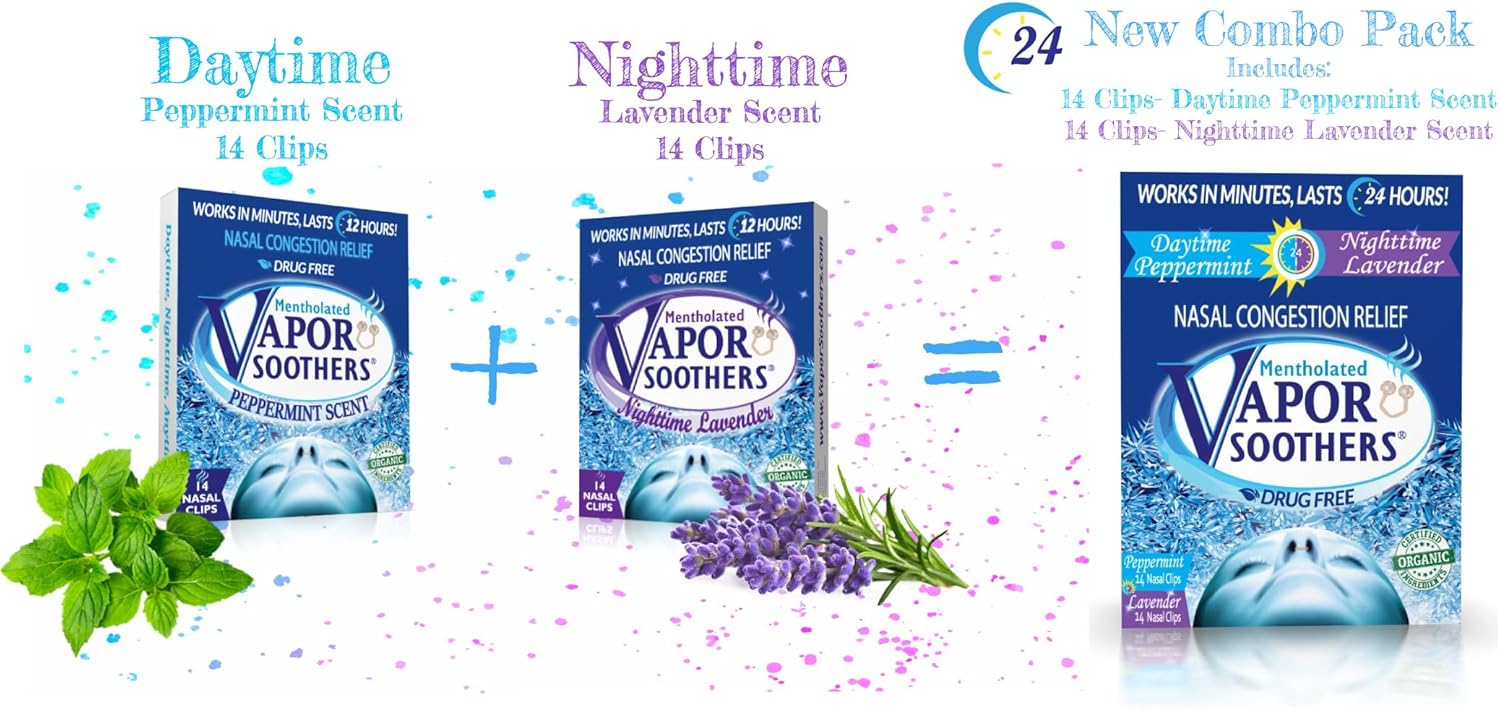 Mentholated Nasal Dilators for Breathing, Congestion, and Snoring - 28 Count Dual-Action Nose Inserts for Daytime and Nighttime - Hidden Nostril Opener Clips Last Up to 12 Hours - Peppermint/Lavender - Image 3