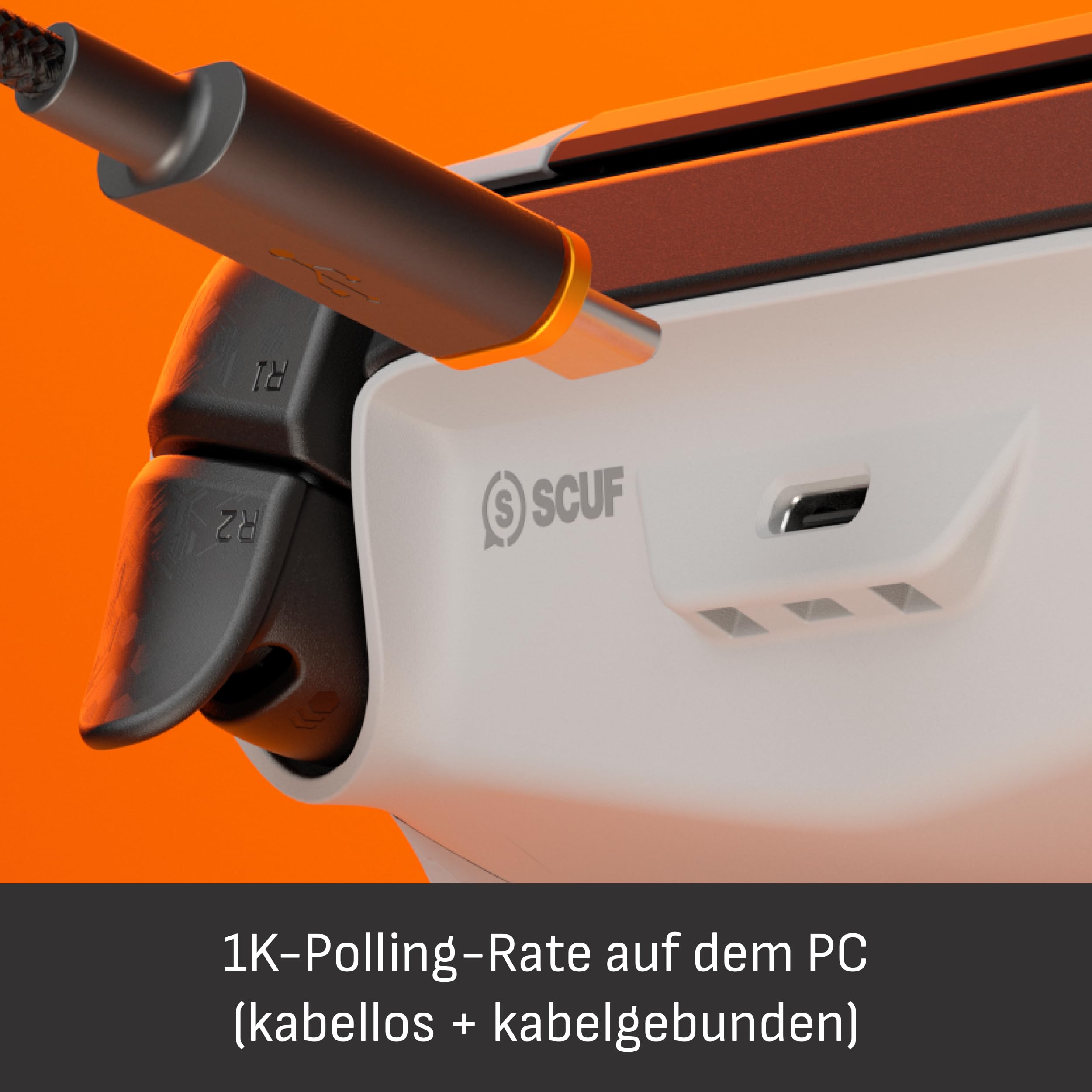 Scuf OMEGA PS5 Kabelloser Performance-Controller, TMR Anti-Drift, Hellgrau, Offiziell Lizenziert, 11 Custom-Eingaben, Sofort-Triggern, Niedrige Latenz, Kompatibel mit Windows-PCs