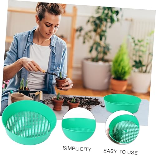 Miniatura 3 de Happyyami Herramientas de bonsái de playa, tamiz de suelo, tamiz de arena de jardín, compost, malla de suelo, bandeja de tamiz de plástico,