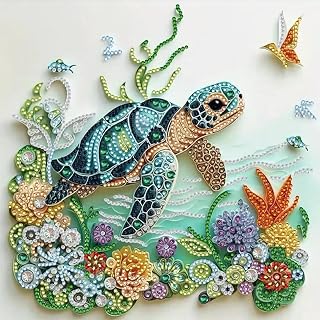 EOYDKAP Sea Turtle Diamond Art Kits for Adults, Diamond Painting Kits for Beginners, Easy Diamond Art for Home Wall Decor, Special Shaped Diamond Painting 11.8x11.8inch