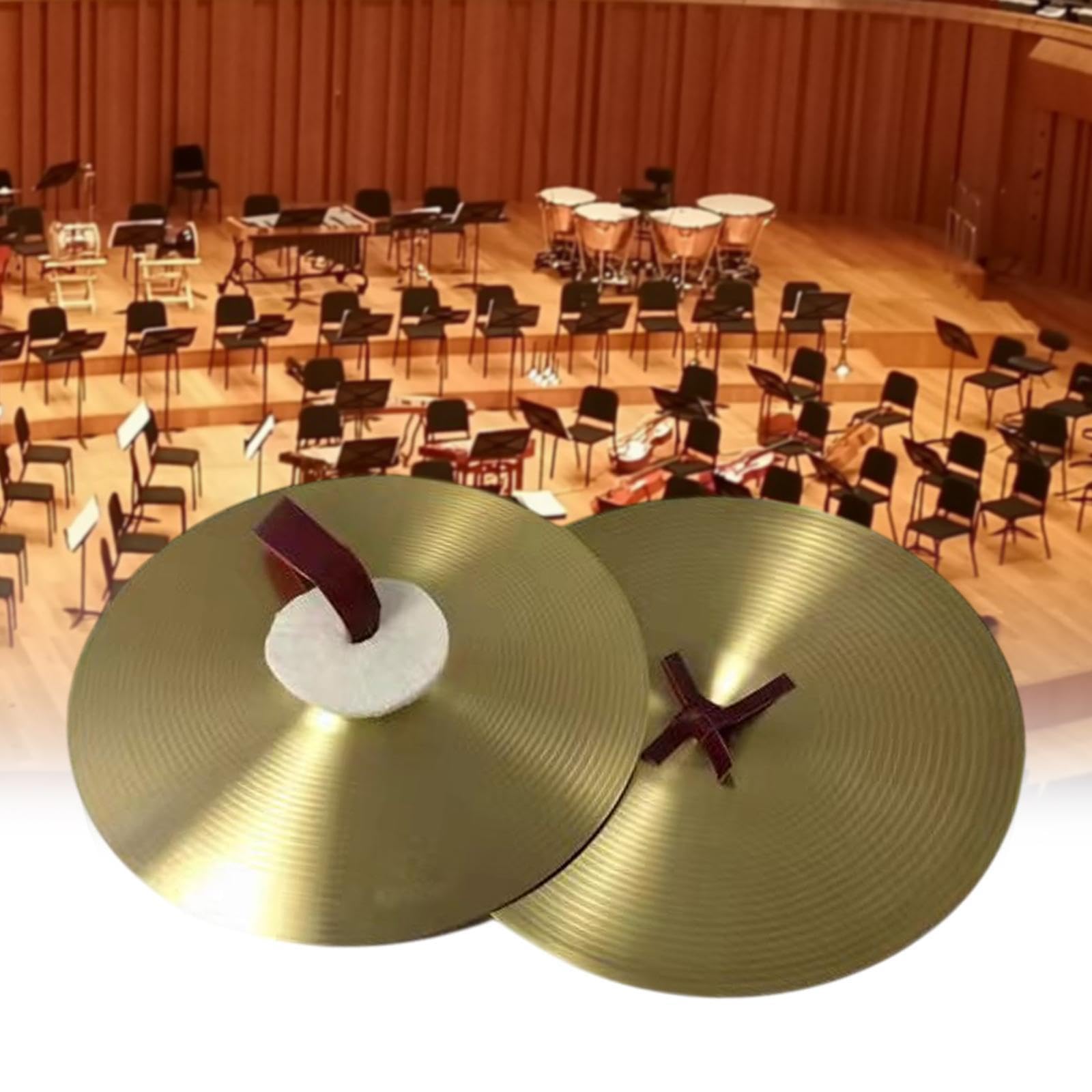 2 platillos de percusión tradicional de aleación de mano para espectáculos de escenario, profesionales, fiestas, 40,6 cm