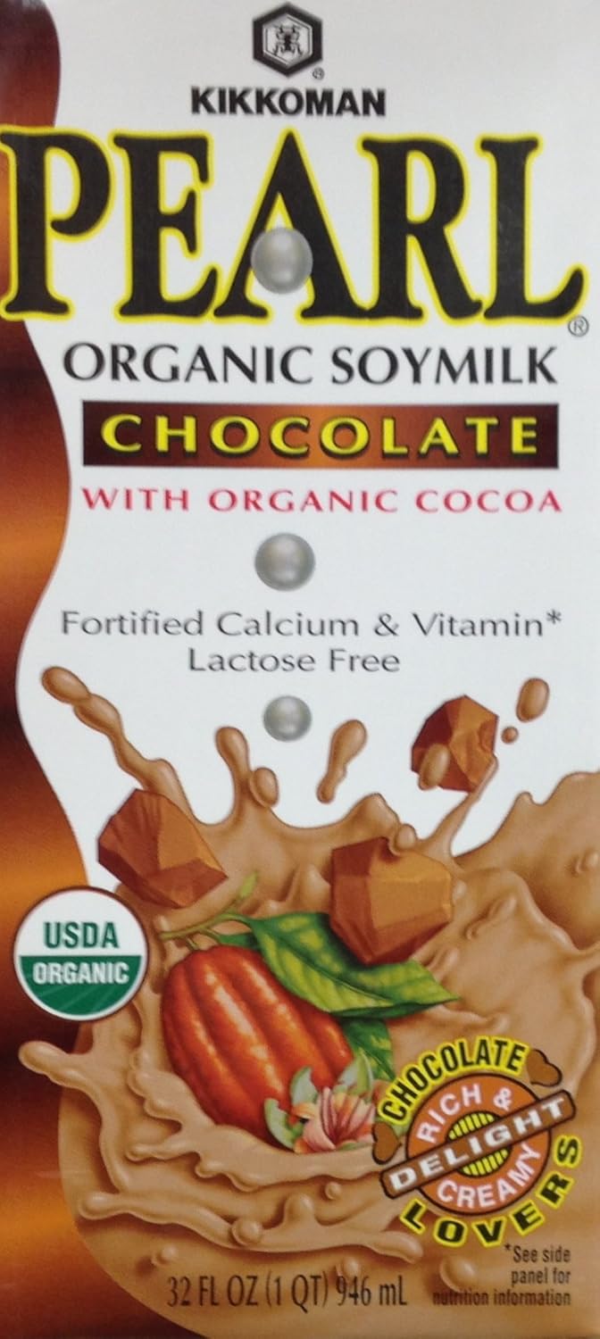 Kikkoman PEARL Organic Soy Milk CHOCOLATE 32oz (4 Pack
