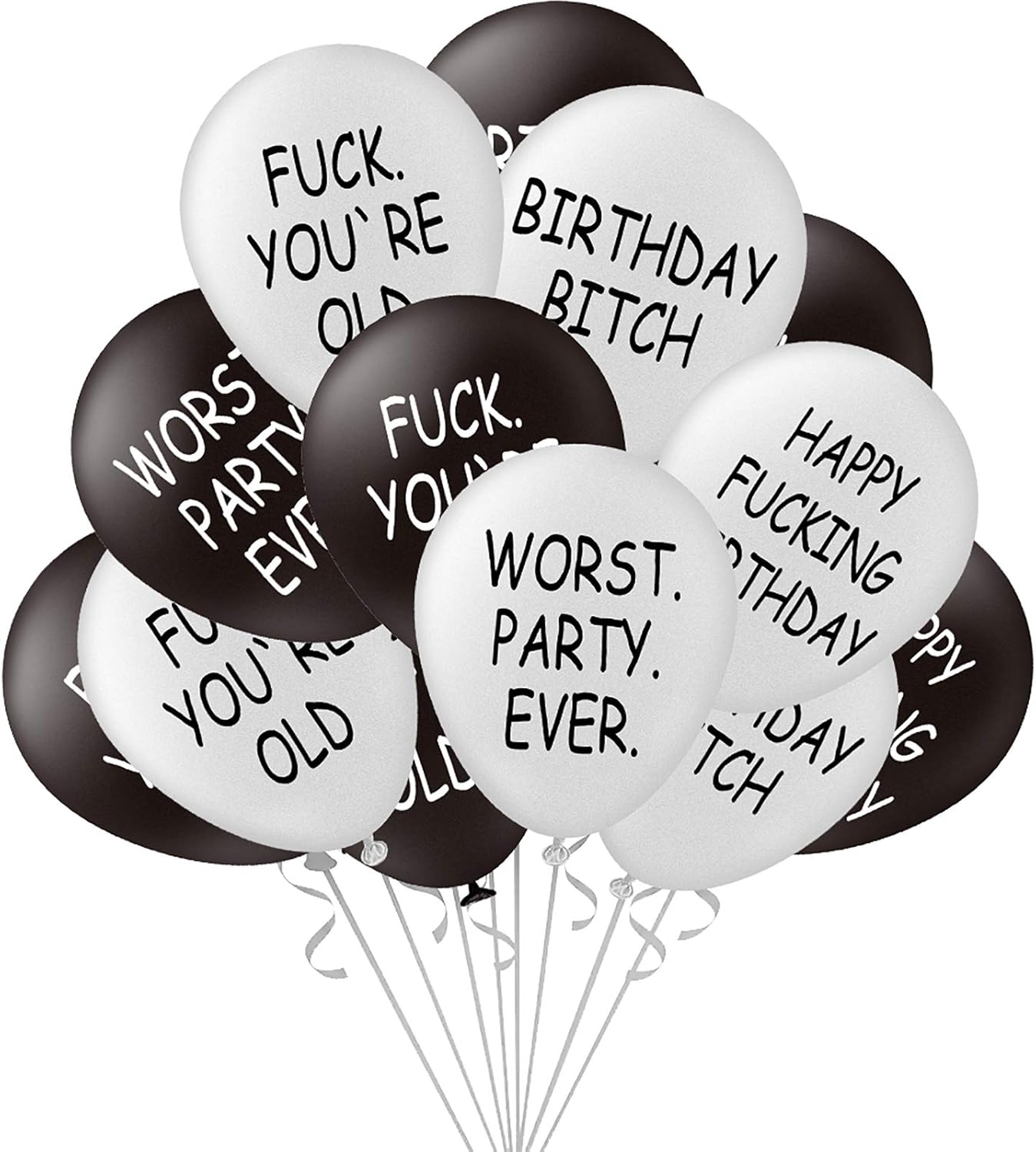 Funny Balloons, Kicpot 48Pcs Abusive Party Balloons Funny Abusive Old Age Birthday