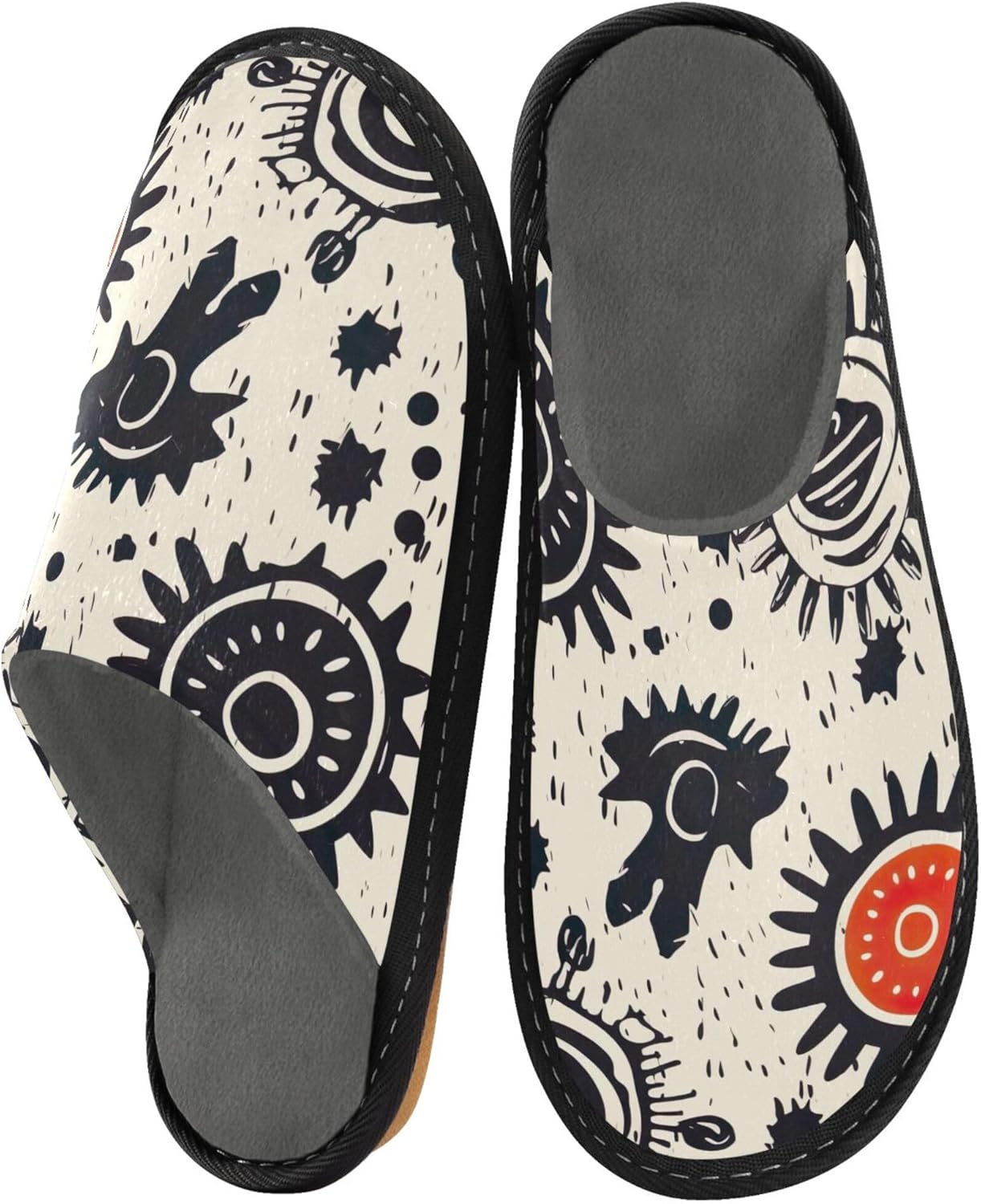 Boho Bohemian House Slippers – Cozy Fuzzy Slippers for Guests, Washable & Disposable, Perfect for Shoeless Home, Spa & Hotel Use A110637