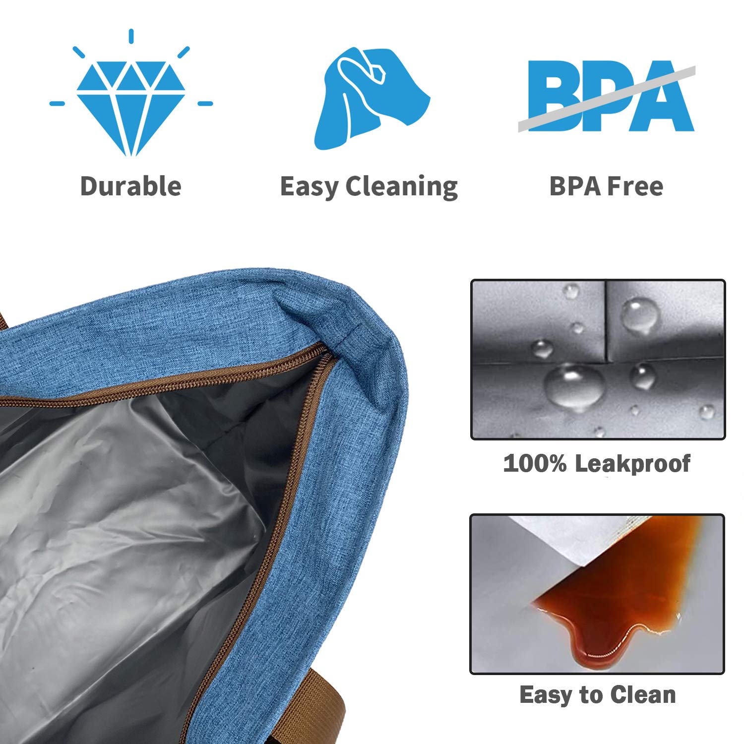 LHZK Jumbo Insulated Cooler Bag with Zipper, Insulated Hot Cold Bags for Food Transport, Premium Quality Cooler Tote Bag, Food Delivery Bag, Travel Cooler