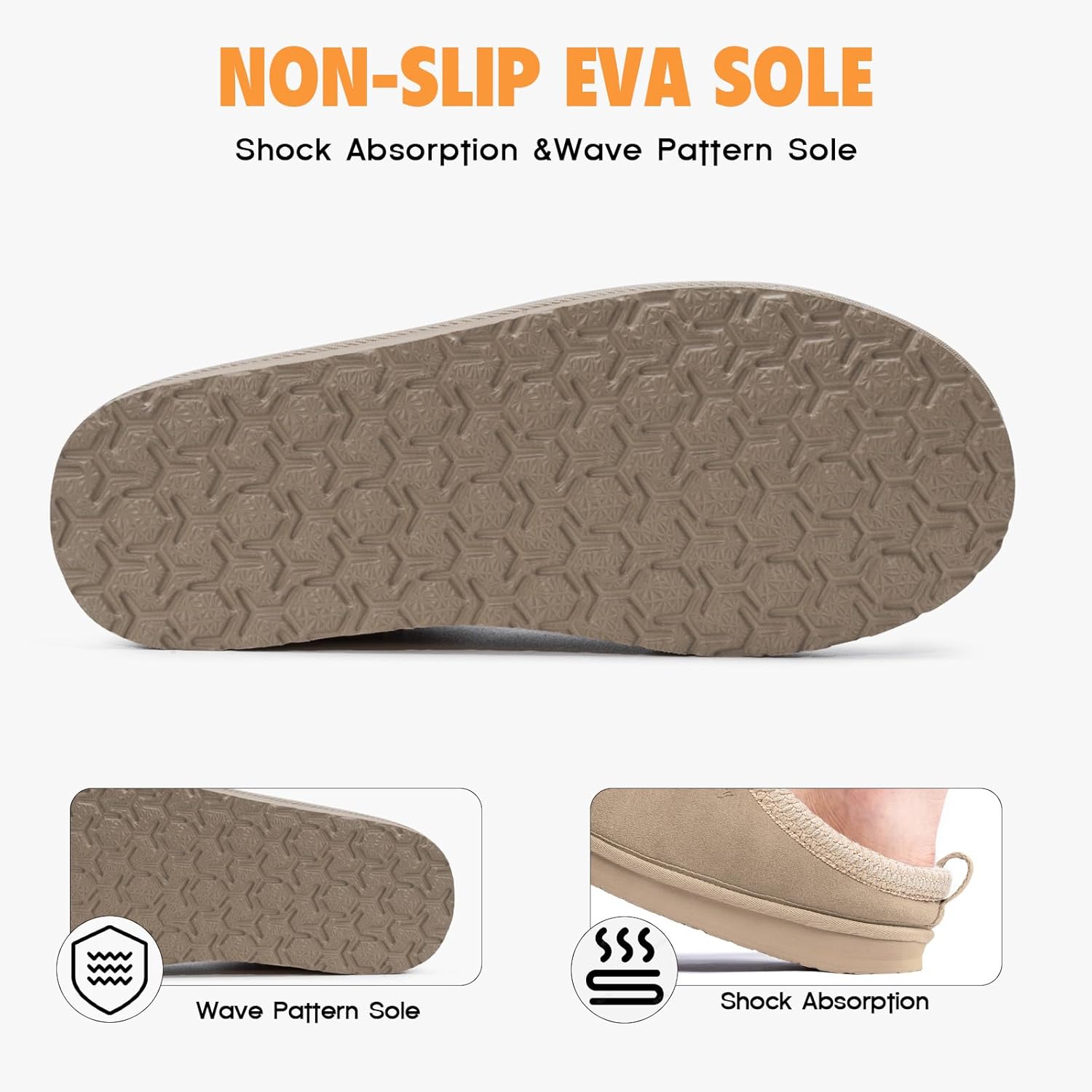 FITORY Women's Suede Slipper, Flat Slip On House Shoes with Faux Fur Lining Indoor Outdoor Short Mini Boots - Image 5