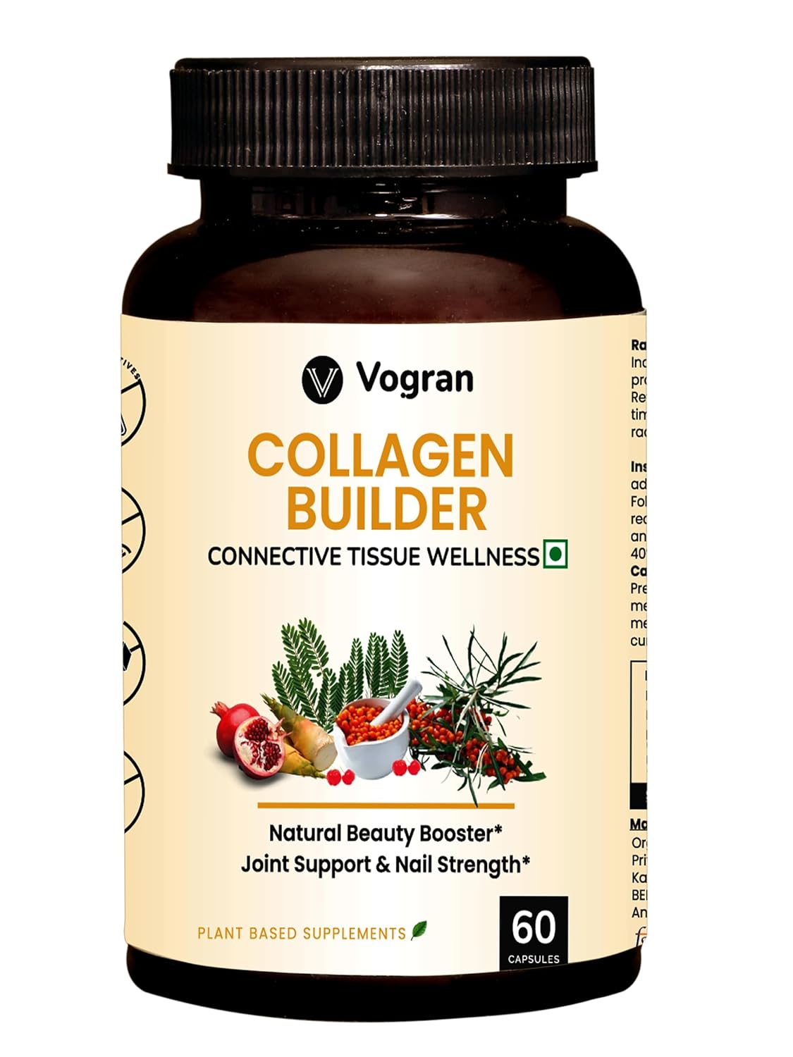 Vogran Collagen Supplements For Women & Men | Plant Based Collagen Capsules 60 | Collagen Builder With Biotin & Vitamin C | Collagen for Bones, Silky Hair, Glowing Skin & Healthy Nails Supplements Vogran Collagen Supplements For Women & Men | Plant Based Collagen Capsules 60 | Collagen Builder With Biotin & Vitamin C | Collagen for Bones, Silky Hair, Glowing Skin & Healthy Nails Supplements