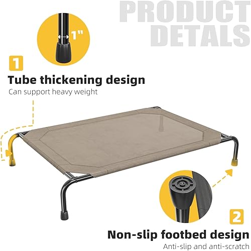 Miniatura 4 de Simple Trending Cama elevada para perros de gran tamaño, cuna elevada para perros al aire libre, cama hamaca para mascotas con pies antideslizantes