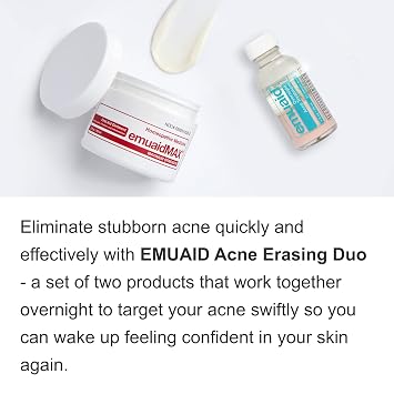 EMUAID Acne Erasing Duo - EMUAIDMAX Maximum Strength 2oz with Overnight Acne Treatment