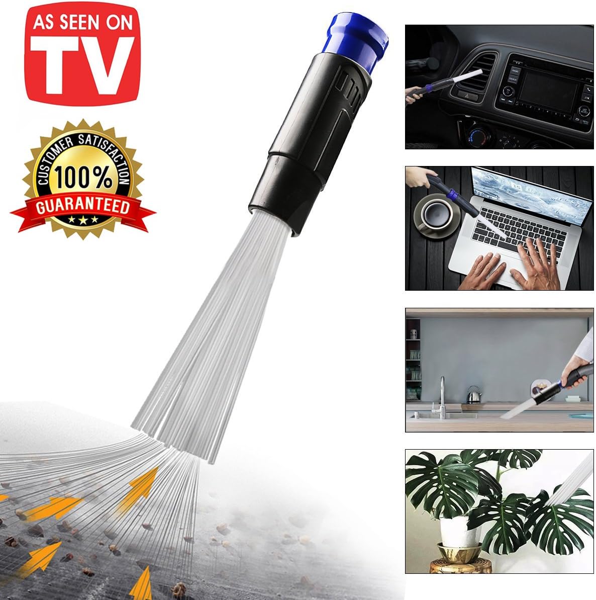 Dust Daddy Universal Cleaner Vacuum Attachment, Dusty Brush, Cleaning Sweeper, Flexible Long