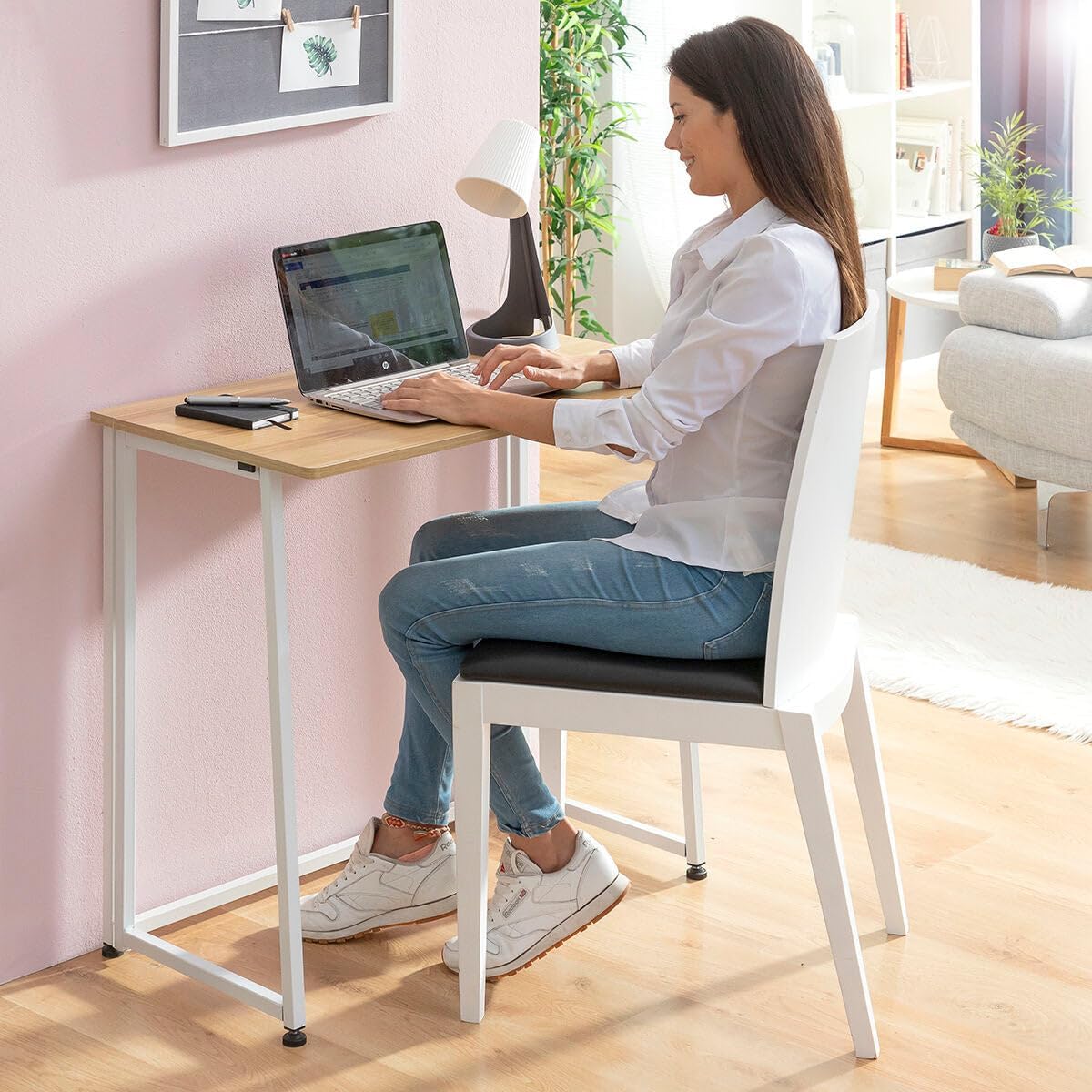 InnovaGoods® Desk, Folding Table, Desk Table, Various Uses for Work, Eating Thanks to its Easy and Portable Design, Measures 40 x 40 x 50 cm, White