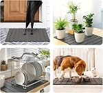 60 * 39 cm Foldable Stone Bath Mat, Super Absorbent Diatomaceous Earth Mat, Non-Slip Quick Drying, Compact and Easy to Store for Bathroom, Dish Drying Mat for Kitchen Counter