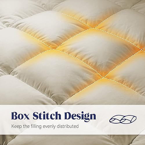 Miniatura 4 de puredown Edredón de plumas de ganso tamaño Queen de gran tamaño, relleno de edredón de invierno 100% algodón, relleno de edredón pesado de nube