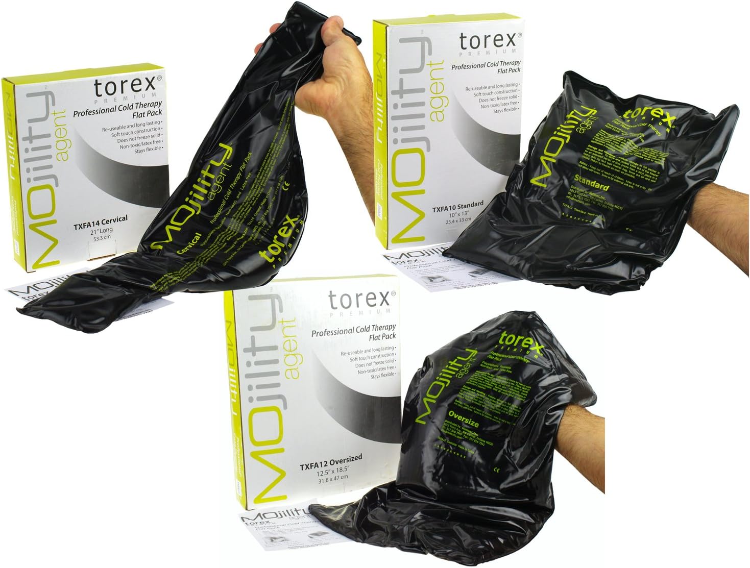 Torex Professional Cold Therapy Flat Pack - Black - Standard Size - 10" x 13"