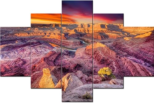 Vista 83 de Paisaje de 5 piezas pintura sobre lienzo