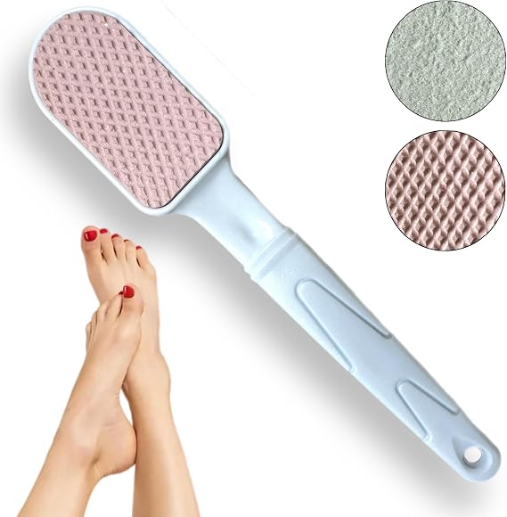 Double-Sided Pumice Stone & Foot File Rasp Heels Scraper Scrubber Cracked Feet Instant Exfoliator Buffer Dead Hard Skin Callus Remover Elbows Hand Feet Pedicure Tool Corn Softener Sole Smoother
