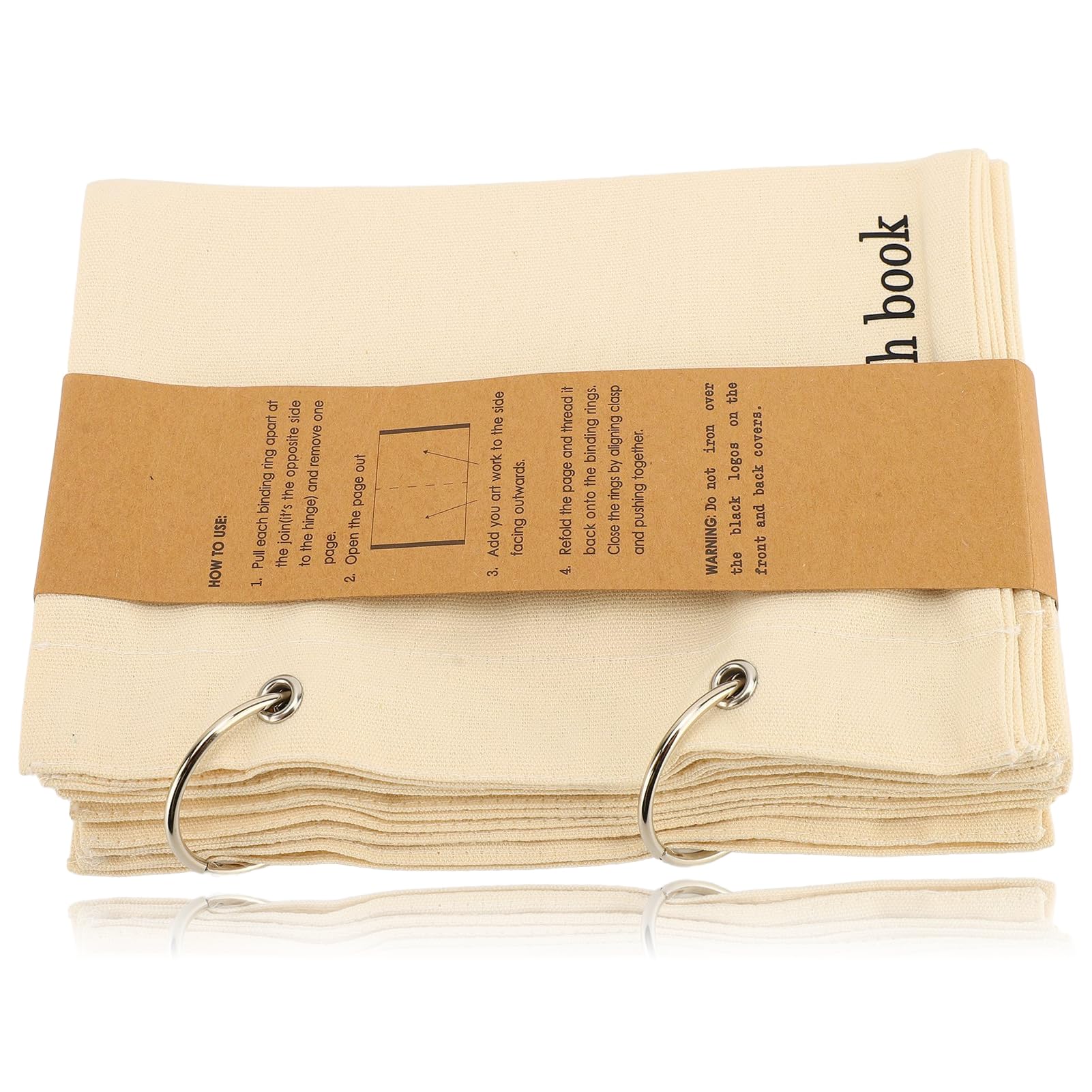 Carnet de croquis en lin naturel pliable pour l'art de luxe