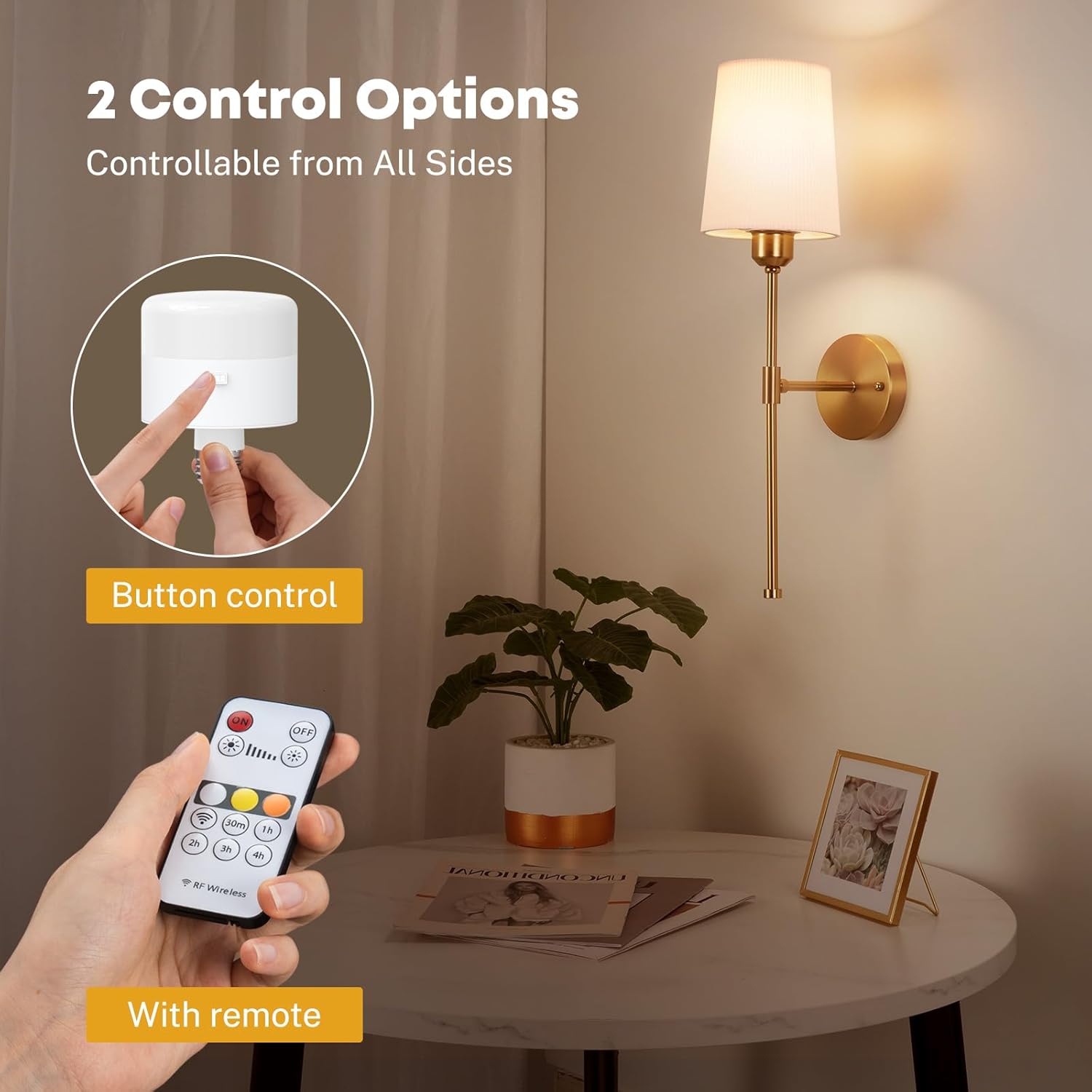 Rechargeable Light Bulbs with Remote, 10000mAh Battery Operated Light Detachable, 3CCT Battery Powered Dimmable Bulbs Wireless E26 USB Magnetic for Camping, Outdoor, Kitchen, Cabinet