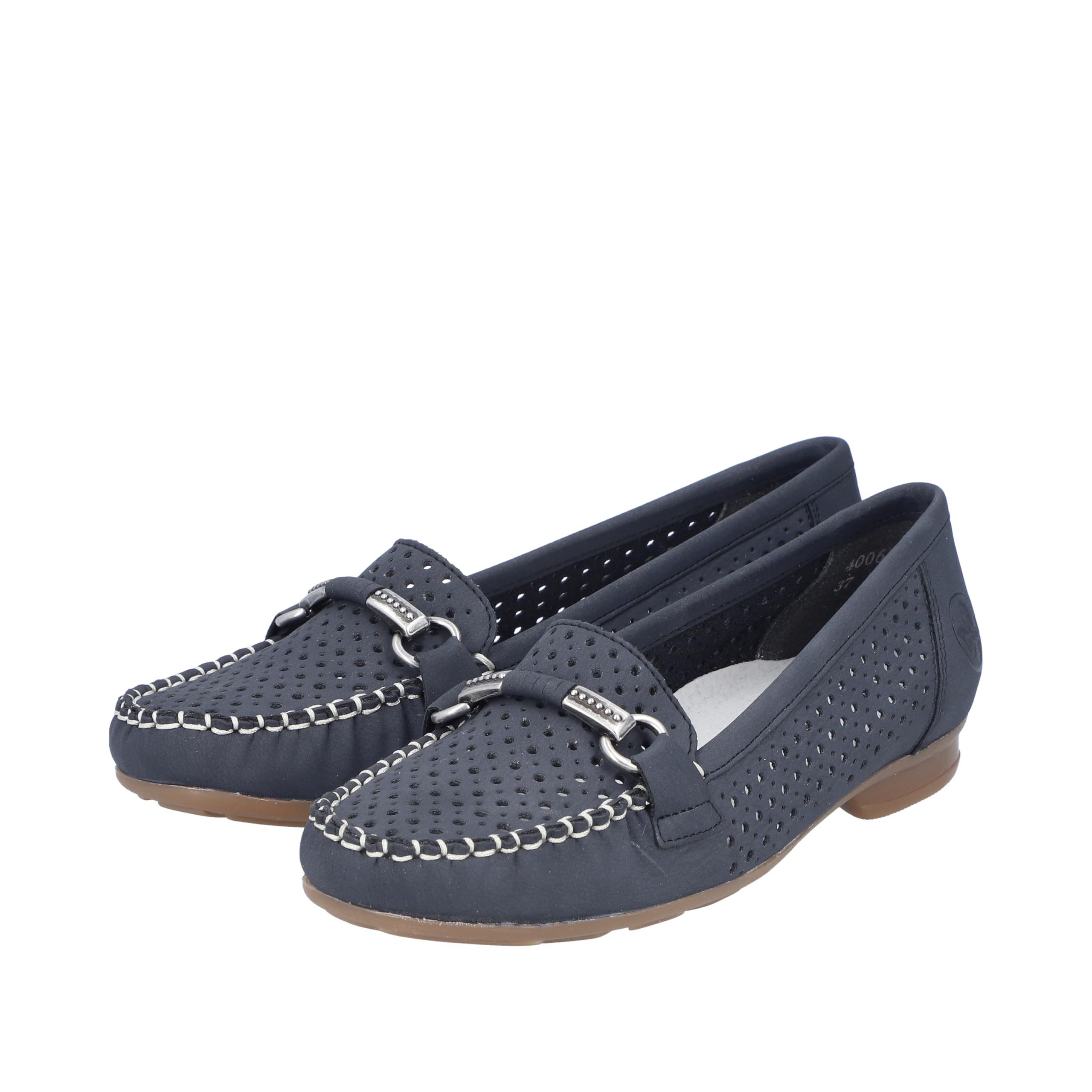 Rieker 40065-14 Damen Slipper Synthetik blau/rot/weiß blau/rot/weiß