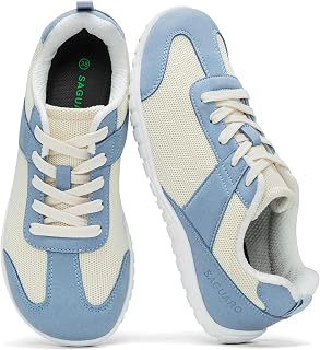 SAGAURO Barfußschuhe Damen Sommer Barfuß-Sneaker Leicht Atmungsaktive mit Breiter Zehenbox & Zero-Drop-Sohle, Gr.35-43