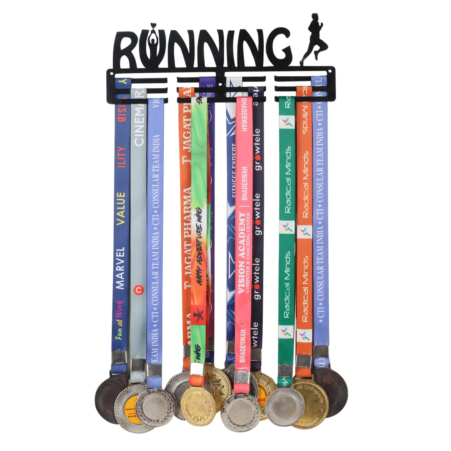 SAFINAT Medal Holder Display Hanger Rack Medals Hanger for Wall Mount Frame | Running | Sports Medal Wall Display, Holds Up to 24-30 Medal Wall Hangers (Matt Black) (B0DG31KLJK) Amazon Price History, Amazon Price Tracker