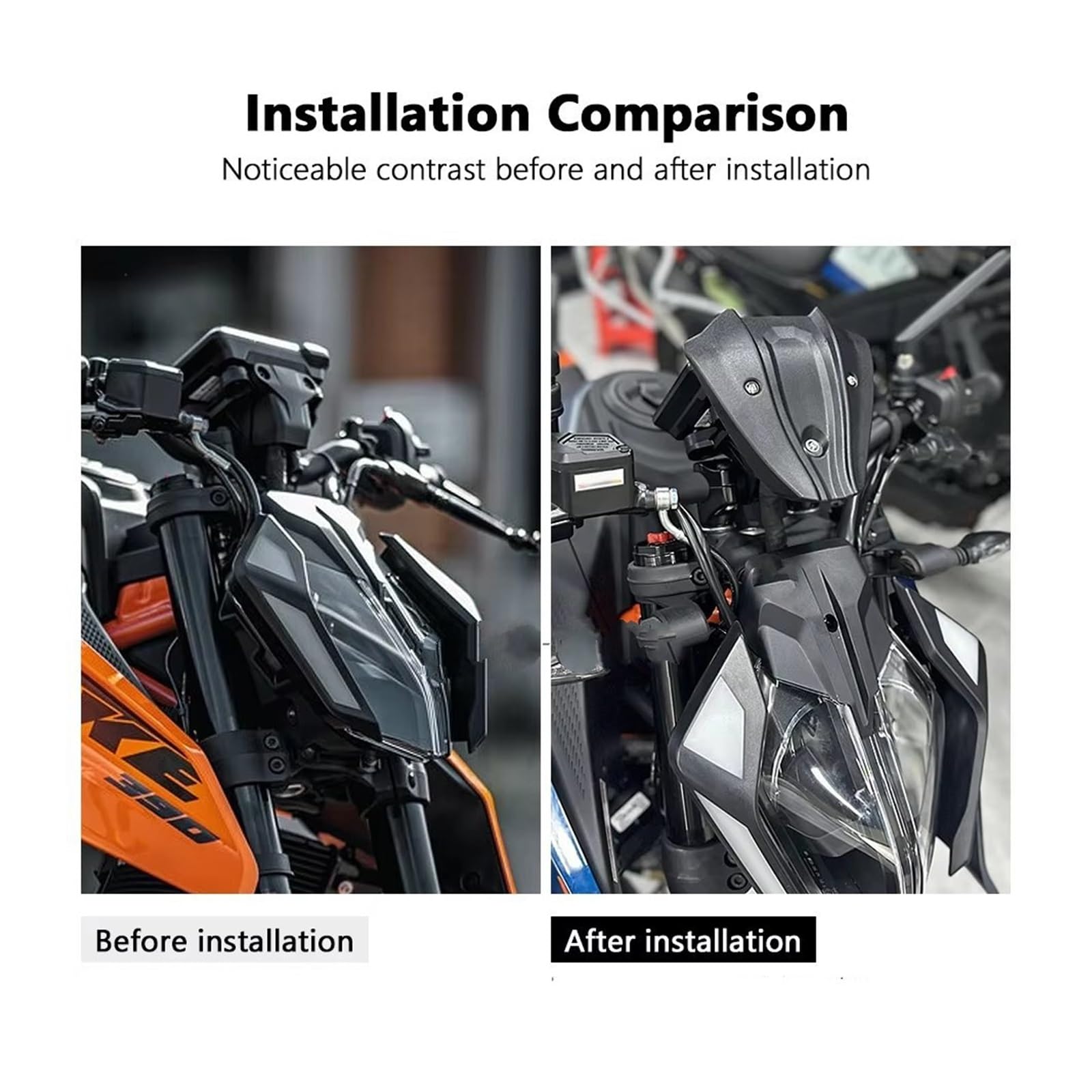 Per 390Duke Per 390DUKE Per 390 Per 390 Per 2024 Parabrezza Per Moto Parabrezza Deflettore Antivento Plastica ABS Nero Accessori Deflettore Parabrezza Moto