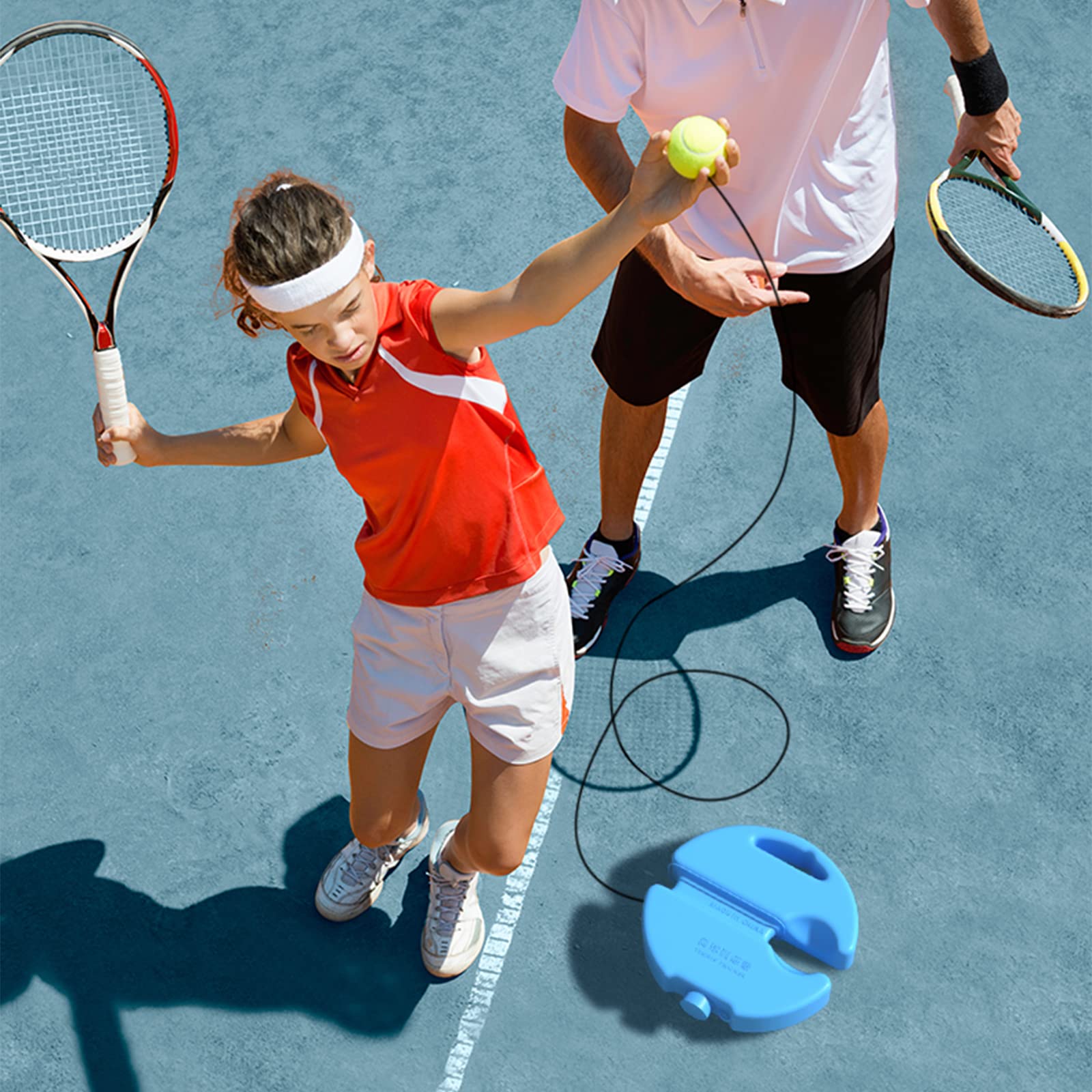 Drfeify Palla Da Tennis Con Elastico Da 4 Metri - Auto Allenamento Per Principianti E Intermedi