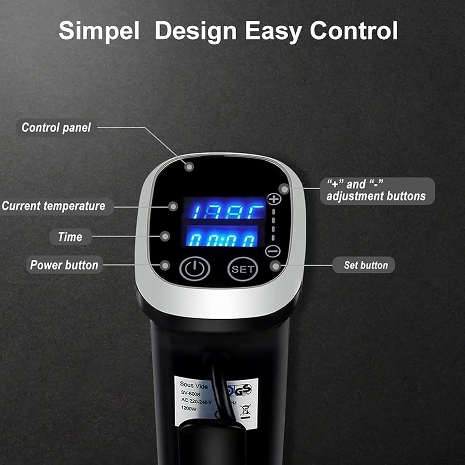 Sous Vide Kit Set, 1200W Professional Thermal Immersion Circulator Cooker with Digital Display, Accurate Temperature Time Control and IPX7 Waterproof Design, for Hotels, Western Restaurants