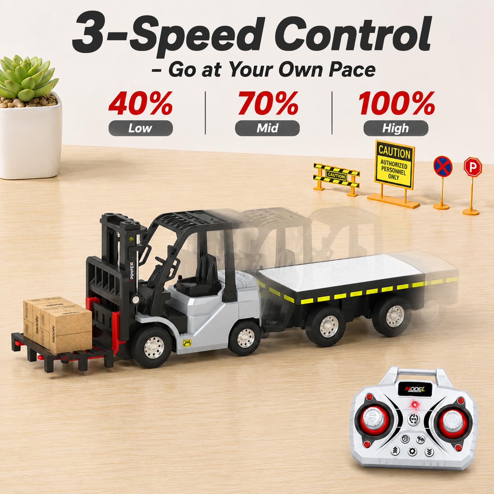 Mini Remote Control Forklift Toy - RC Construction Vehicle -7