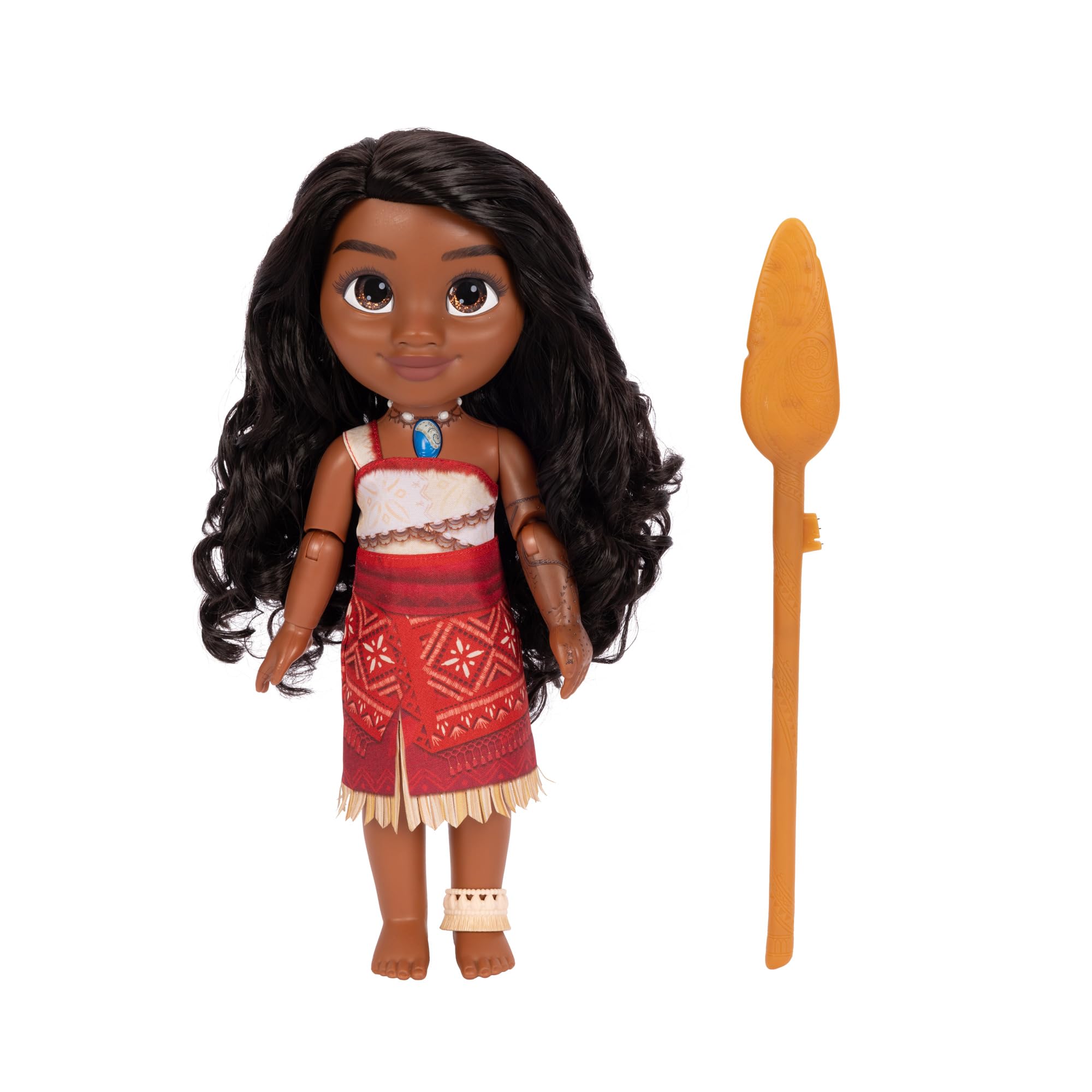 Disney Moana 2 Singing Moana 14" / 35cm Feature Doll with Oar, Official by Jakks Pacific, Includes Magical Light Up Oar, Sings Beyond, Light Up Features, 11 Storytelling Phrases, For Girls 3+