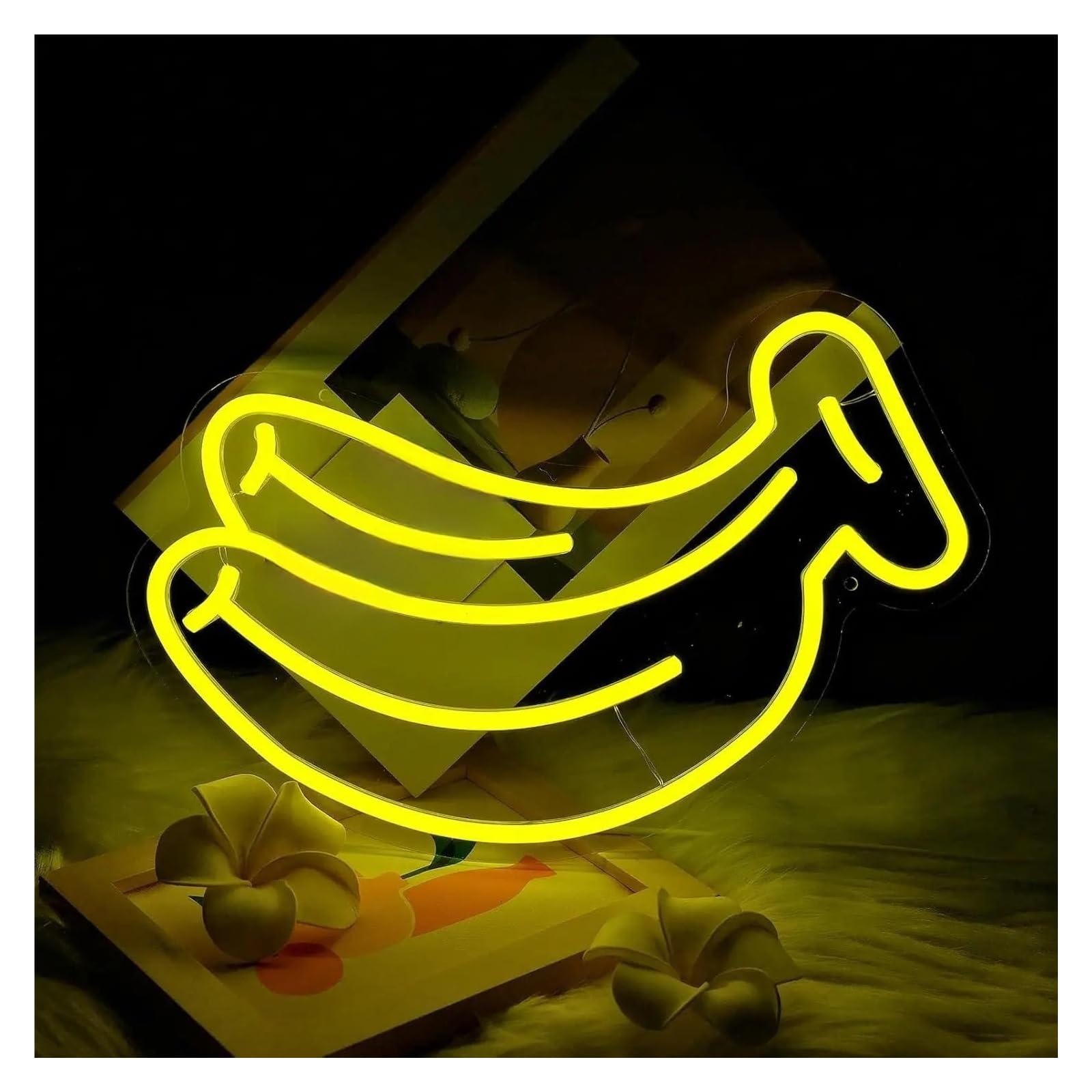 LEMST Sign Lamp Banana Neon Sign Light Dimmable for Bedroom Fruit Shop Cake Shop Birthday Party Restaurant Home Wall Art Decor 26cmx32cm