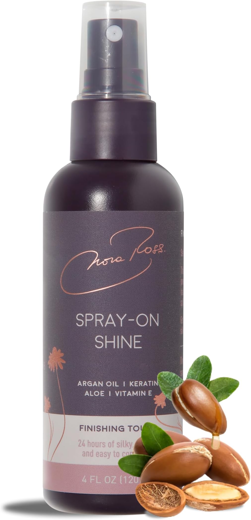 - Nora Ross Spray-On Super Shine – Lightweight Anti Frizz Hair Serum Spray – Hydrating Serum w/Keratin, Argan Oil, Vitamin A, and Primrose Oil for Dry, Frizzy Hair Control & Instant Gloss – 120ml