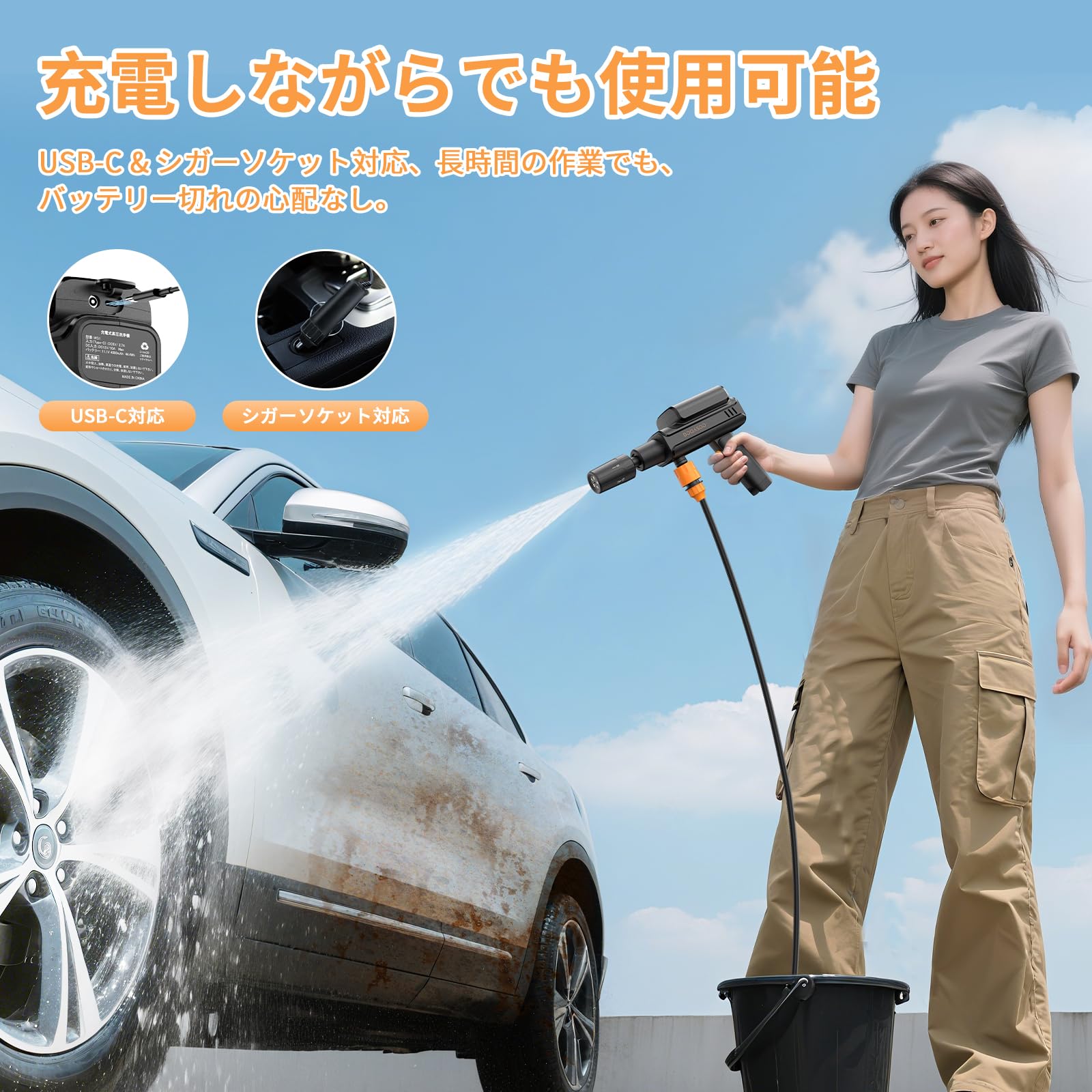 高圧洗浄機 ハンディ 高性能5in1ノズル 充電式 900g軽量 バッテリー式k Amazon | 高圧洗浄機 ハンディ 高性能5in1ノズル 充電式 900g軽量