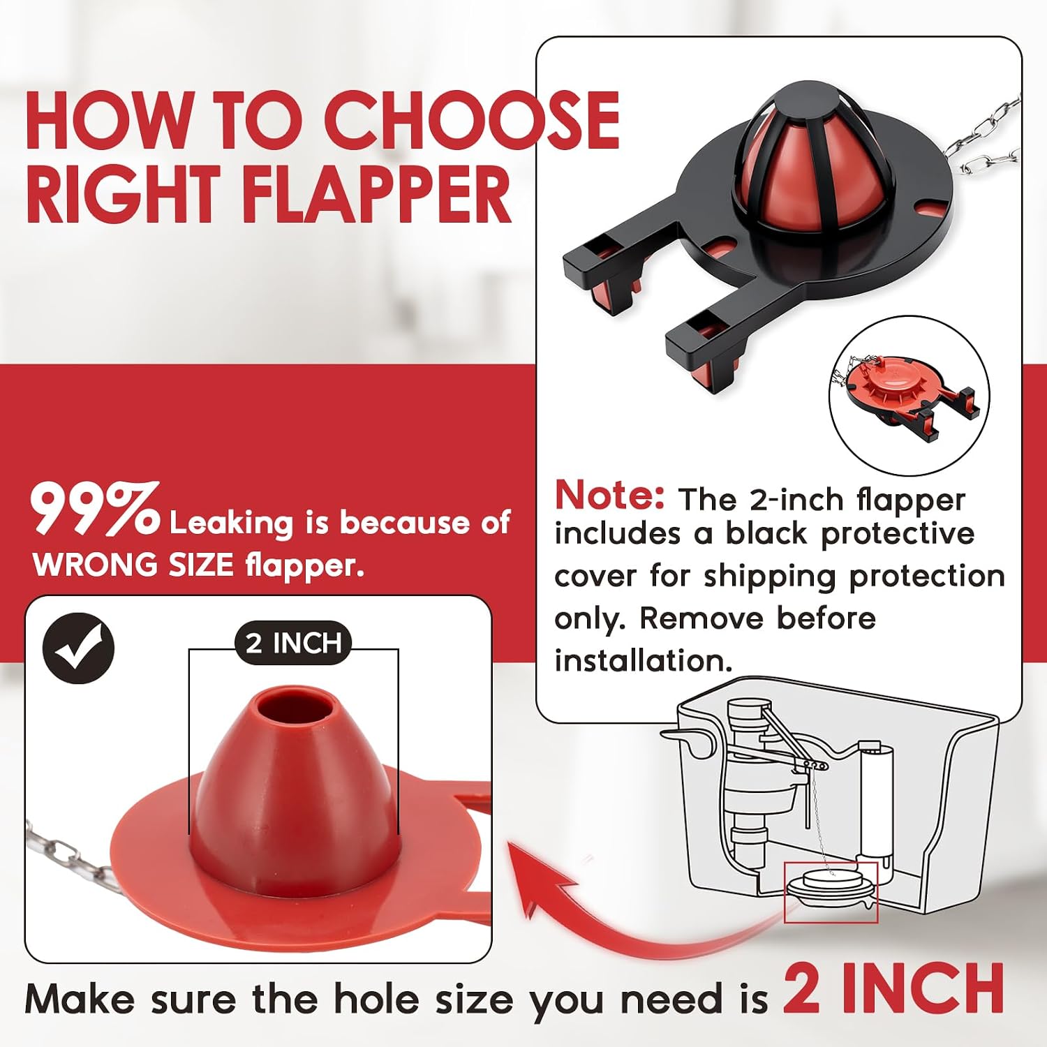 Universal Toilet Flush Valve Replacement Kit, Height Adjustable Fill Valve | With Threaded Flow Control Knob, 2-Inch Flapper, Toilet Handle Lever, Quiet Water-Saving Toilet Repair Kit Inside Tank